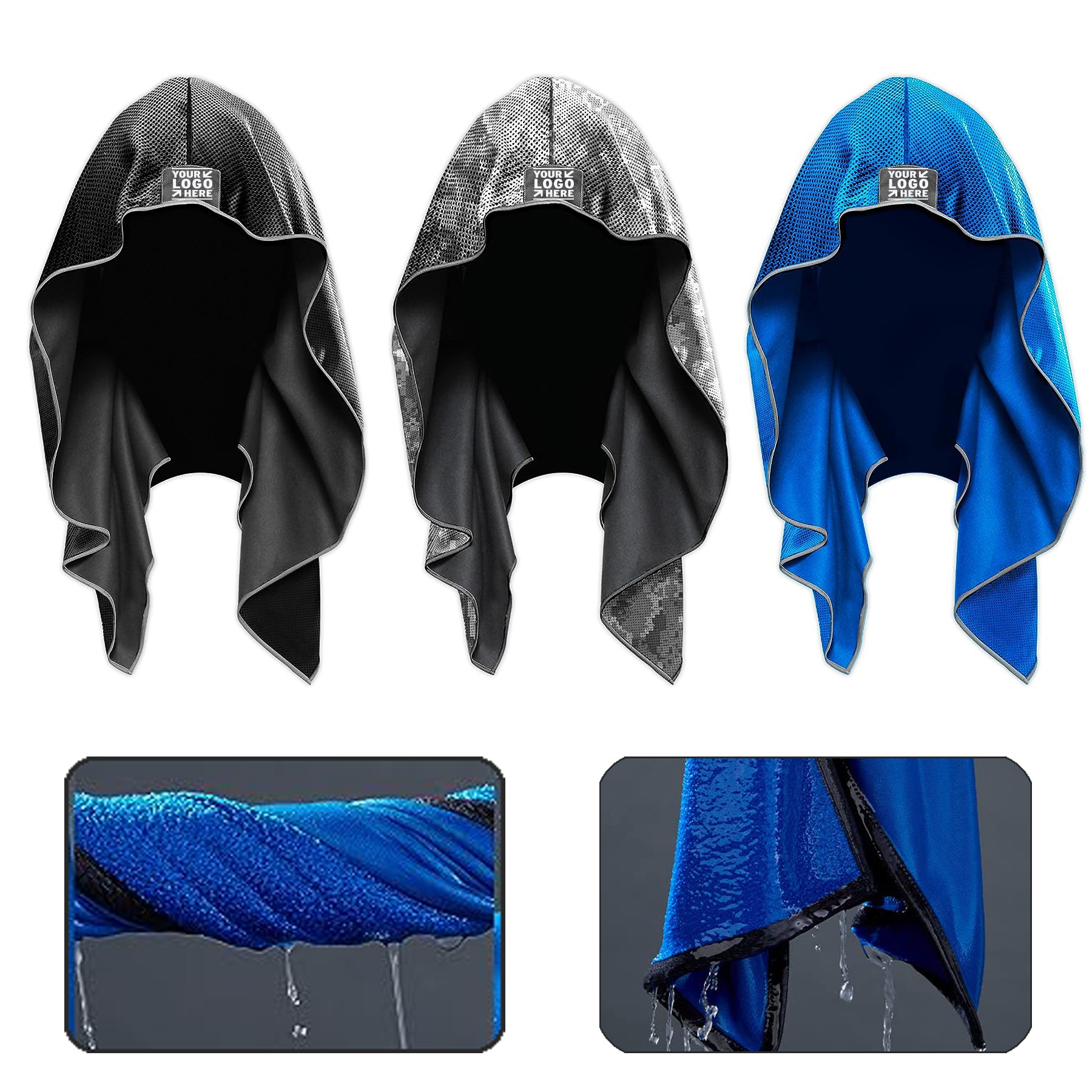 Neck and Face UV Protection Men Cooling Hoodie Sport Towel 2