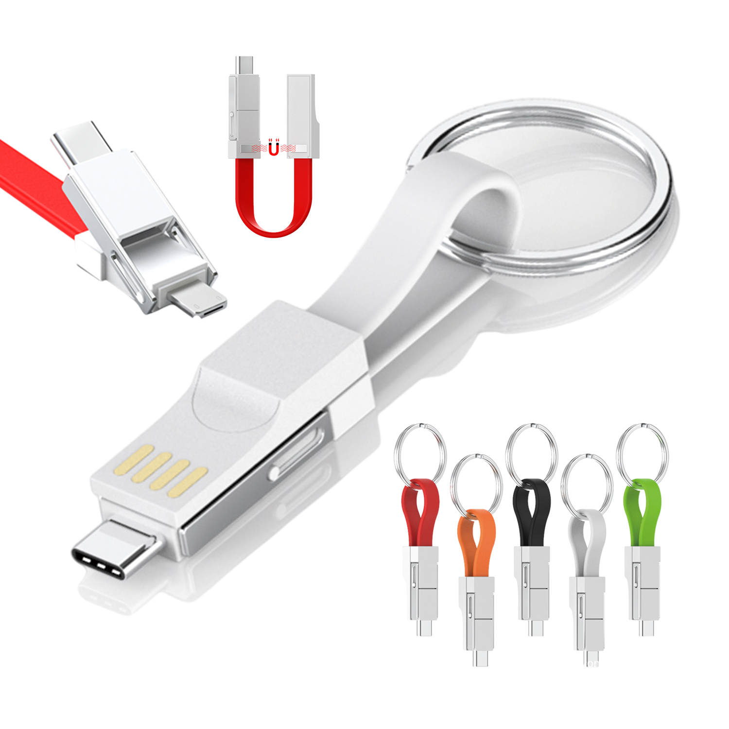 Portable Keychain With 3 In 1 Charging Cord 2