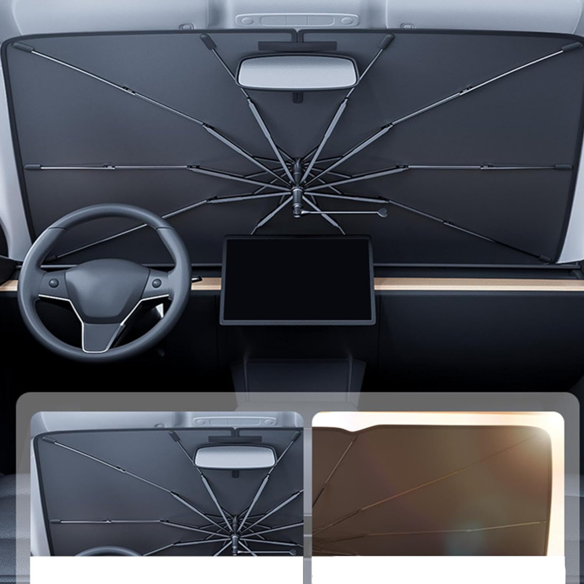 Foldable Car Windshield Sunshade Umbrella 6