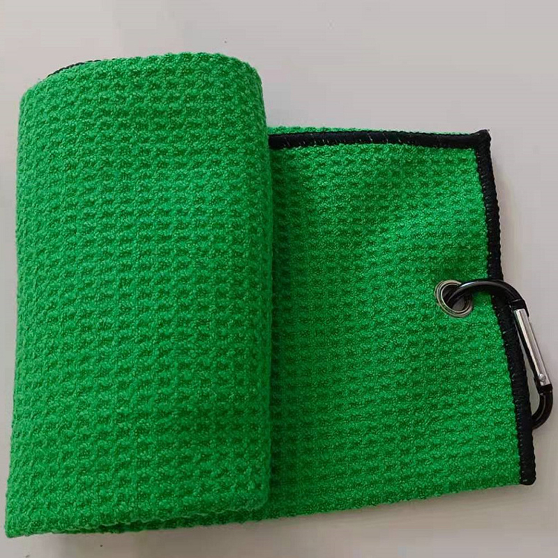 Microfiber Fabric Waffle Pattern Golf Towels w/Carabiner Clip 13