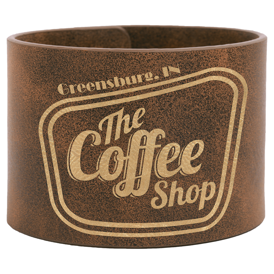 9 1/2" x 2" Rustic/Gold Leatherette Cuff Bracelet 2