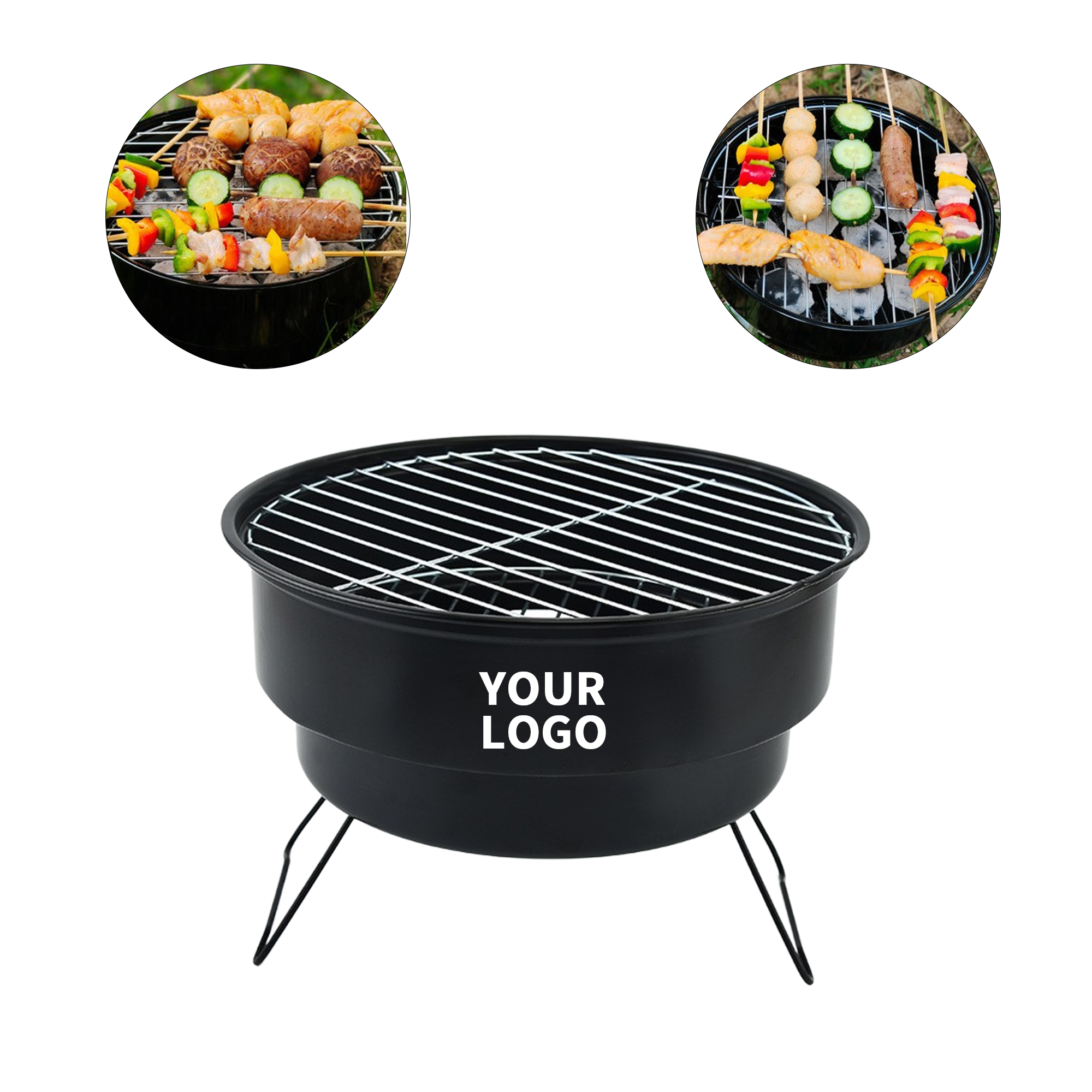 Stainless Steel Folding Charcoal Grill 10.8" x 9.2" 2