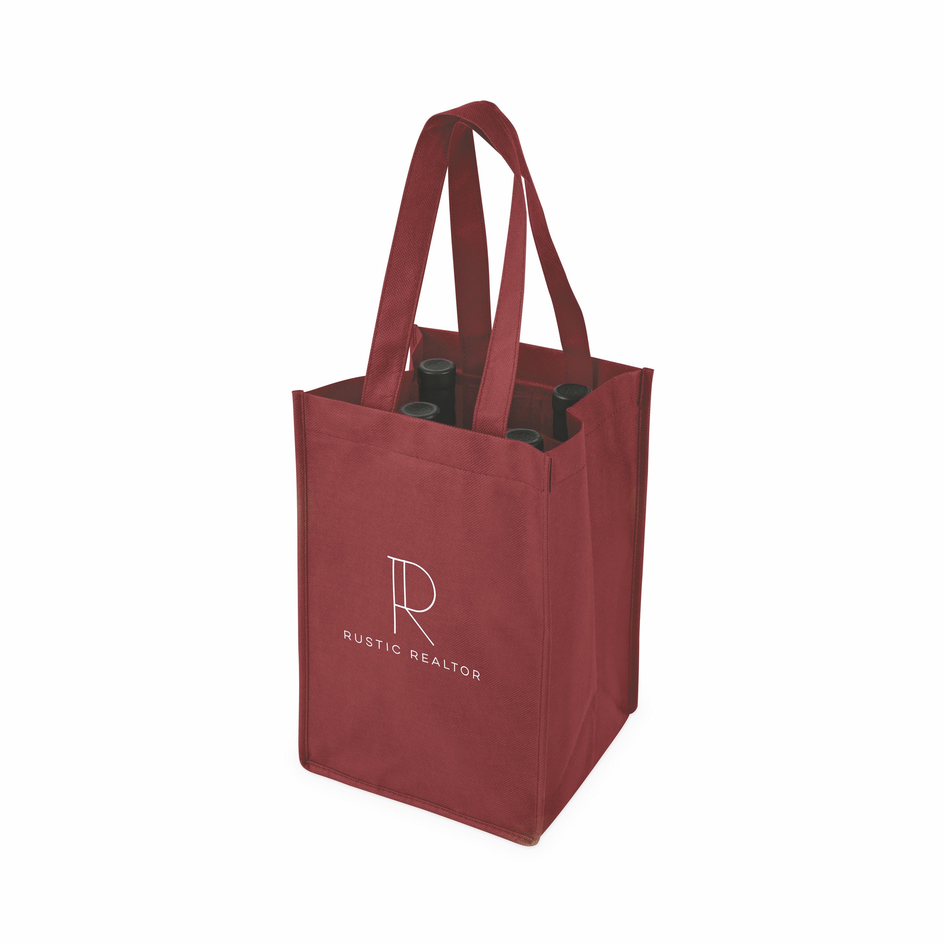 True® 4 Bottle Non-Woven Wine Tote 14
