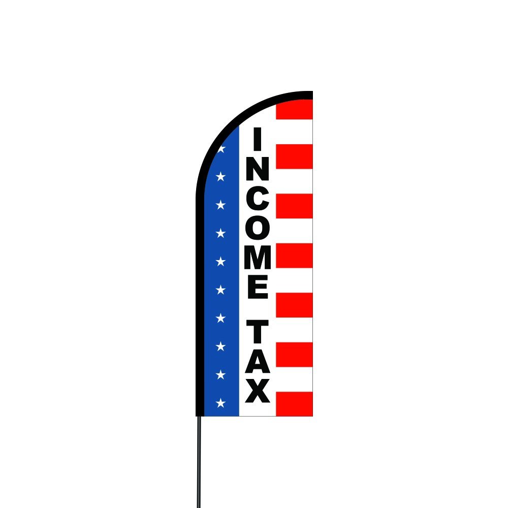 Income Tax 2 Flag Kit 11' Feet Feather Flag Sign Outdoor Banner 3