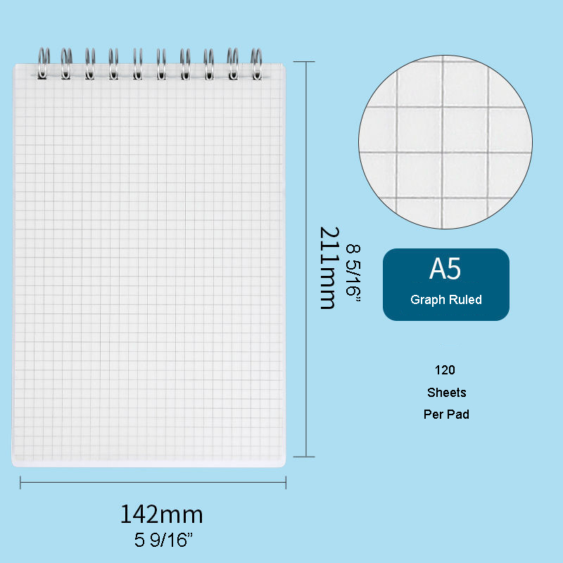 Quad Ruled Graph Paper Spiral Note Pad 2