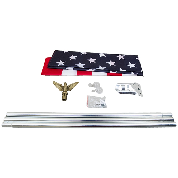 Silver Promotional Home Set with 3' x 5' Cotton US Flag 3