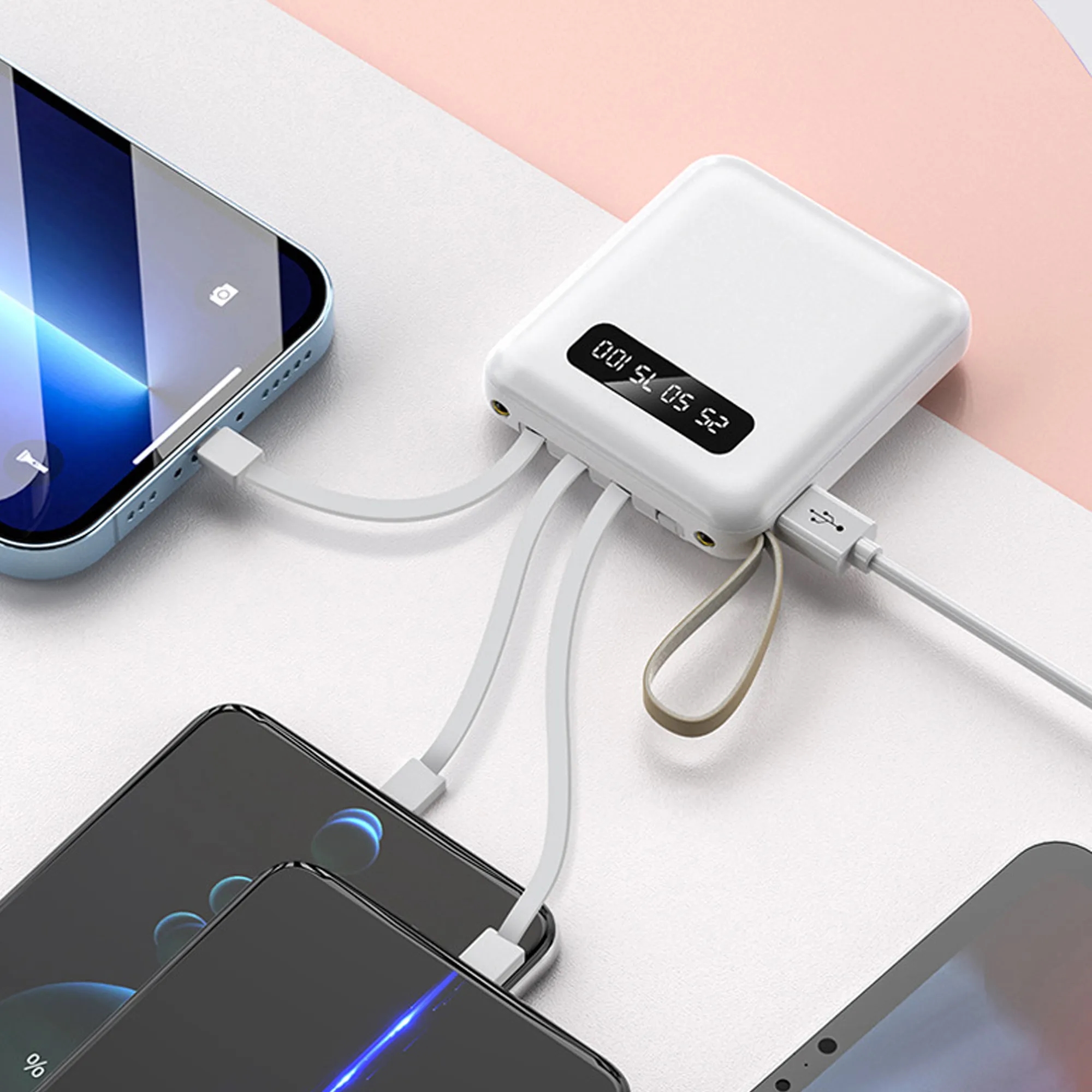 10000mAh Portable Charger with Built-in Cables 6
