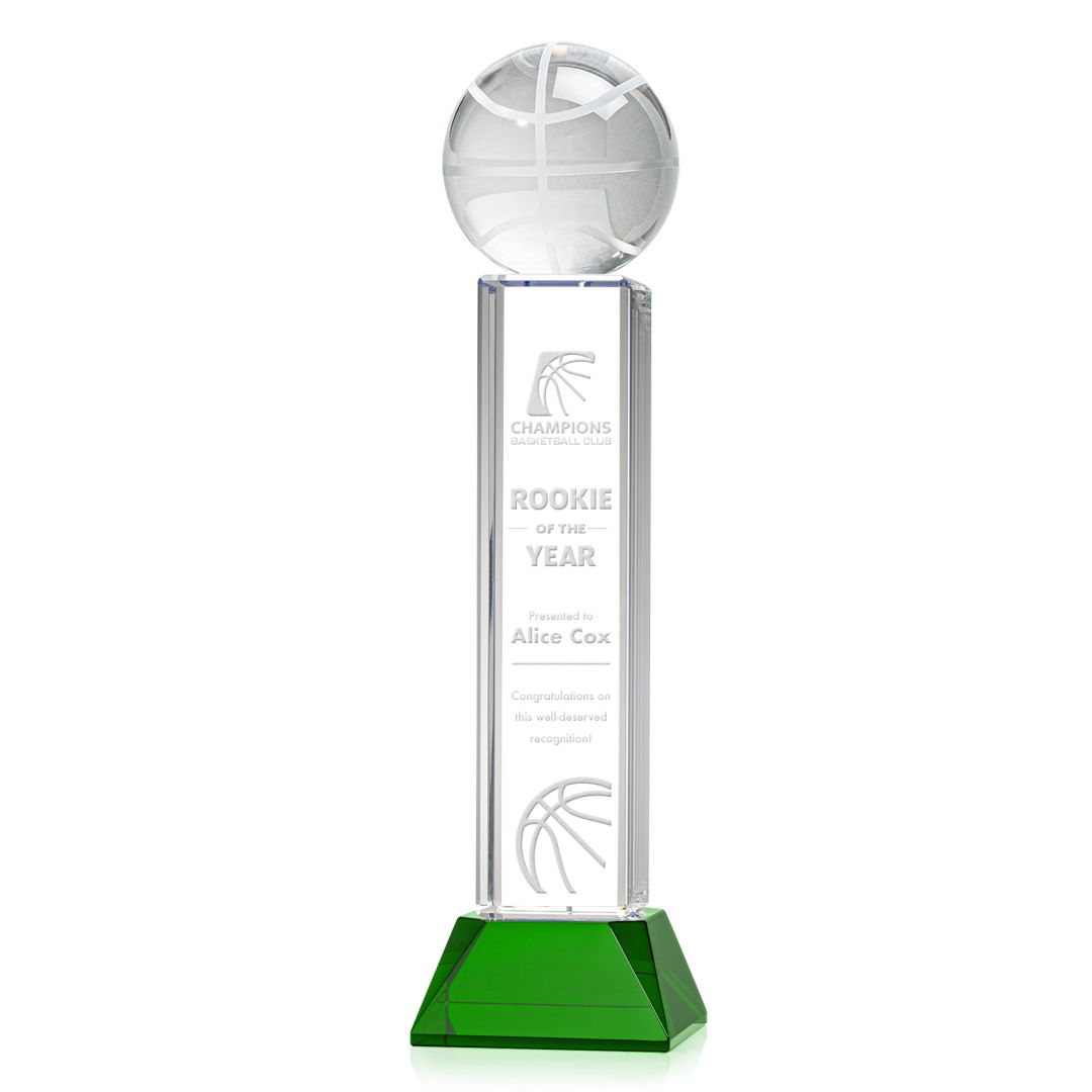 Basketball Award on Stowe Base - Green 16