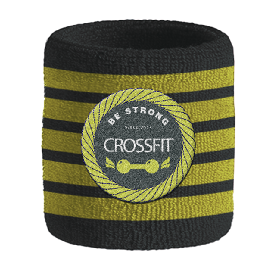 Sports Striped Wristband with Custom Embroidery 3
