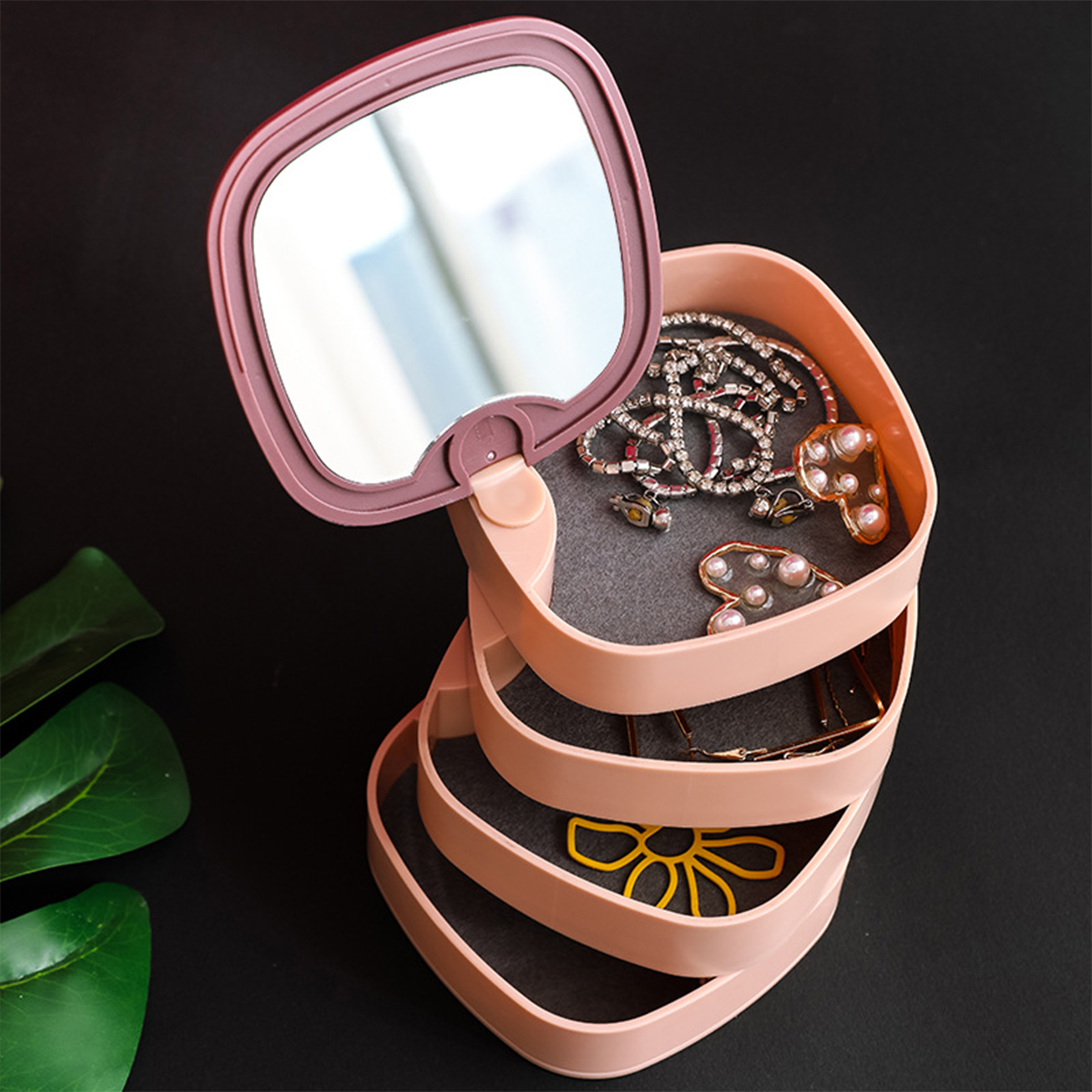 Plastic Large Capacity Rotating Jewelry Box 7