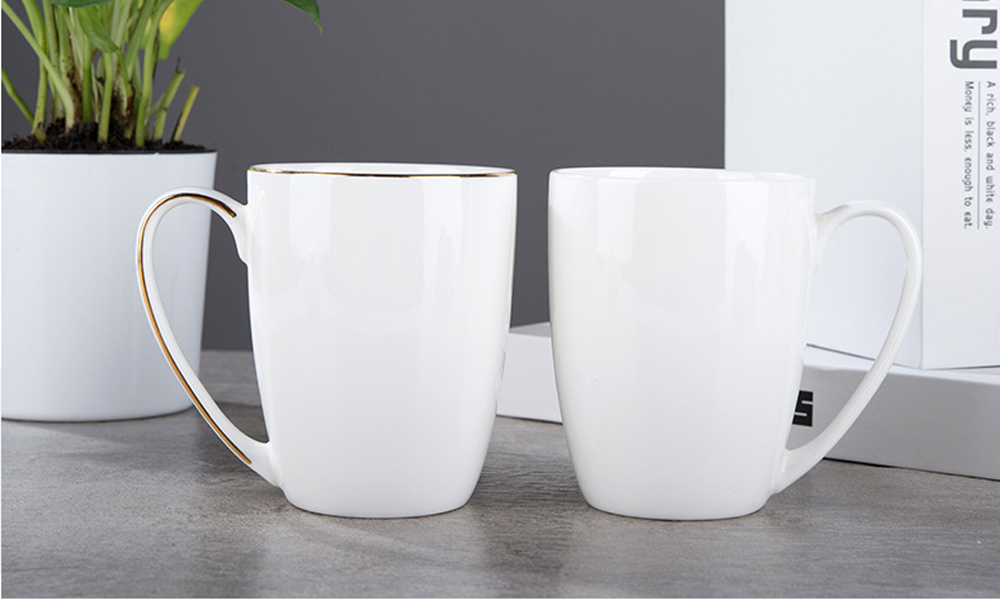 Moonlight Drawing Gold Line Bone Porcelain Ceramic Cup 2