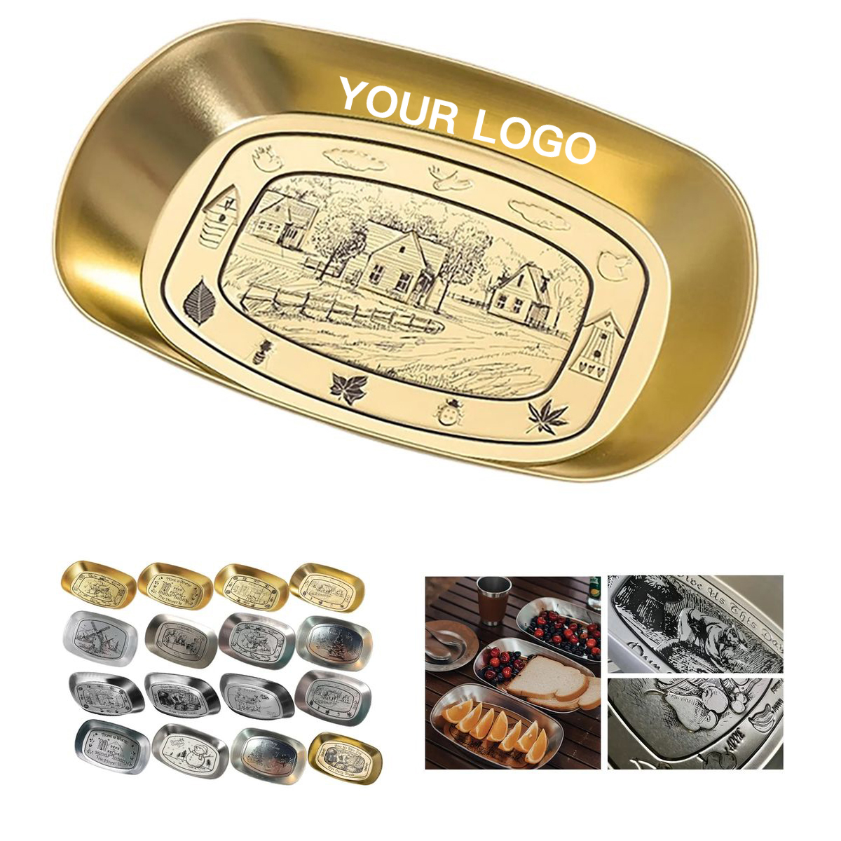 Decorative Tinplate Food Tray for Home or Hotel 4
