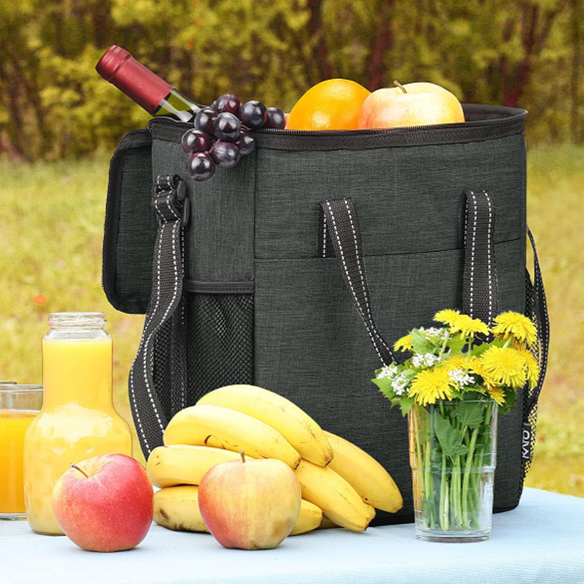 120L Insulated 6-Bottle Wine Cooler Bag with Dividers 5