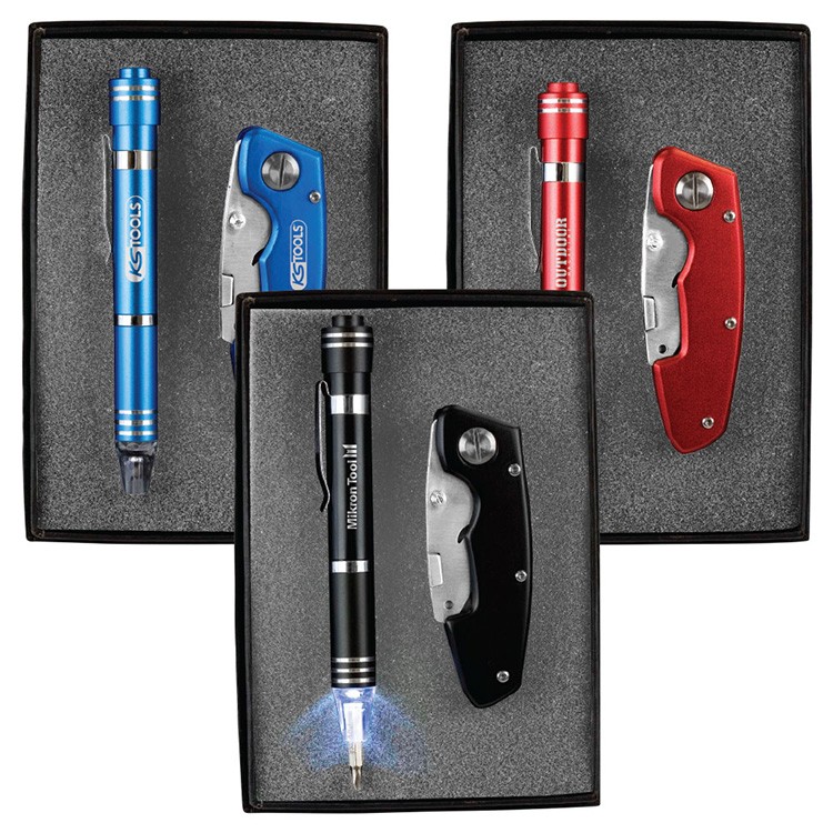LED Screwdriver & Utility Cutter Gift Set