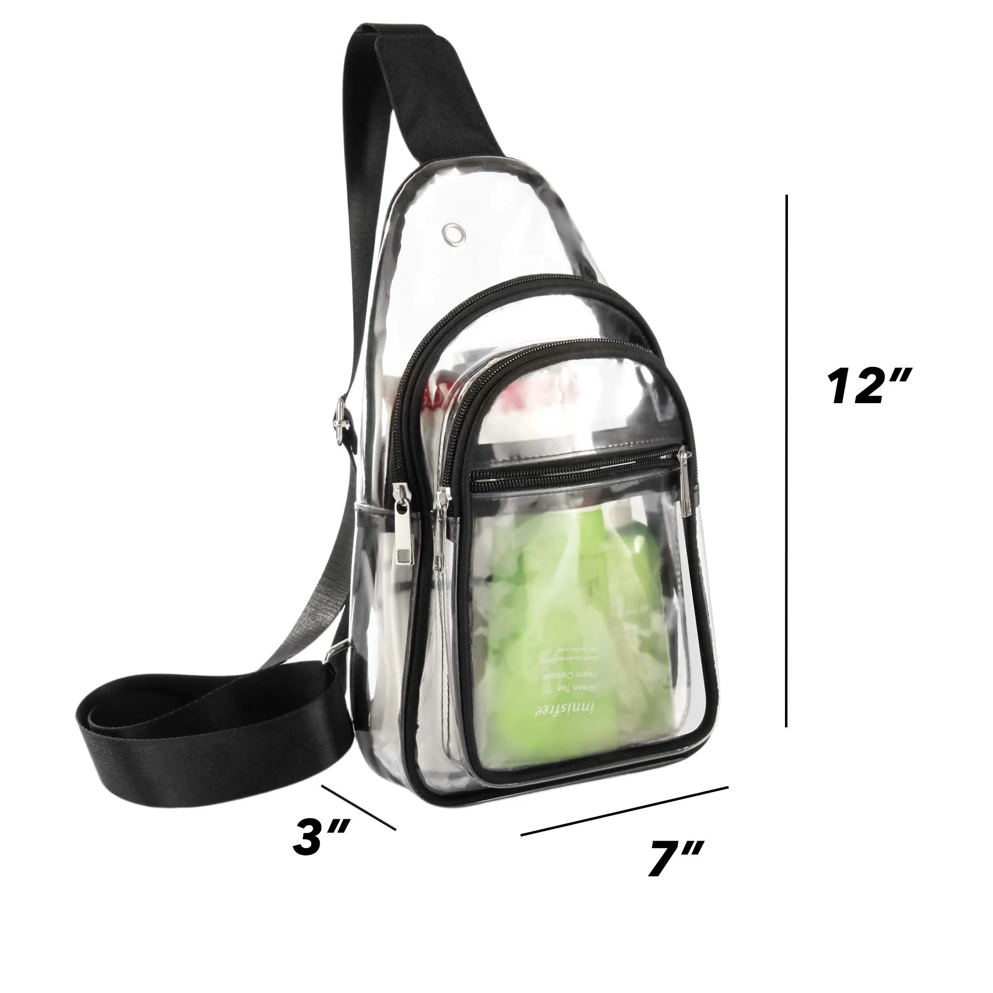 MOQ20 Sling Clear Bag PVC Transparent Crossbody Backpack Fan 5