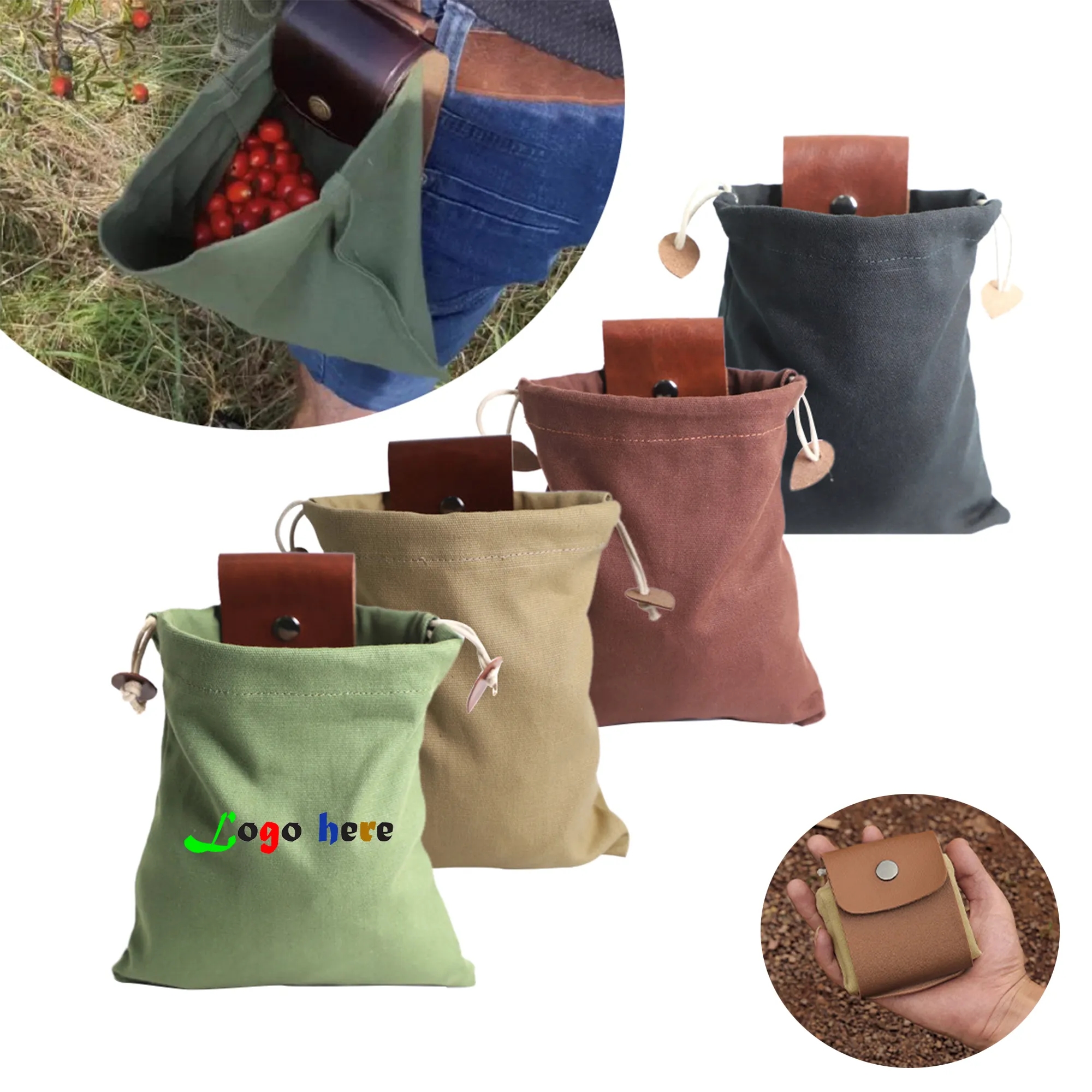 Full Color Foldable Garden Canvas Fruit Picking Bag 8