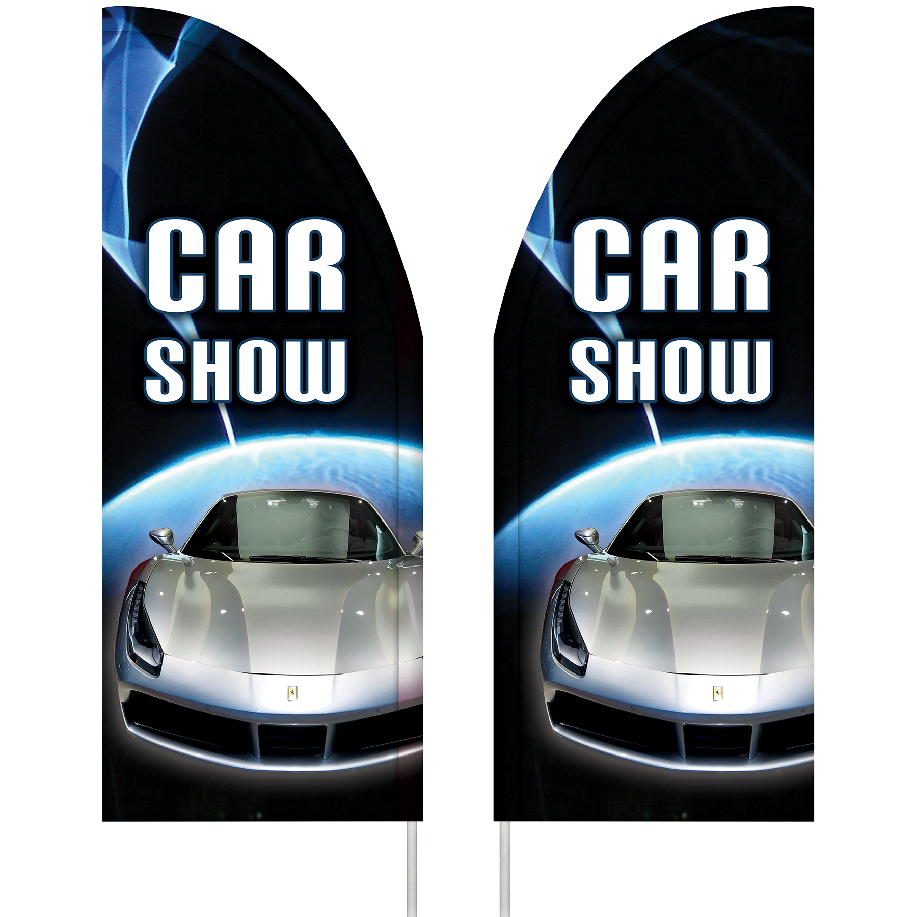 3' x 8' Custom Double Sided Half Drop Flag 6