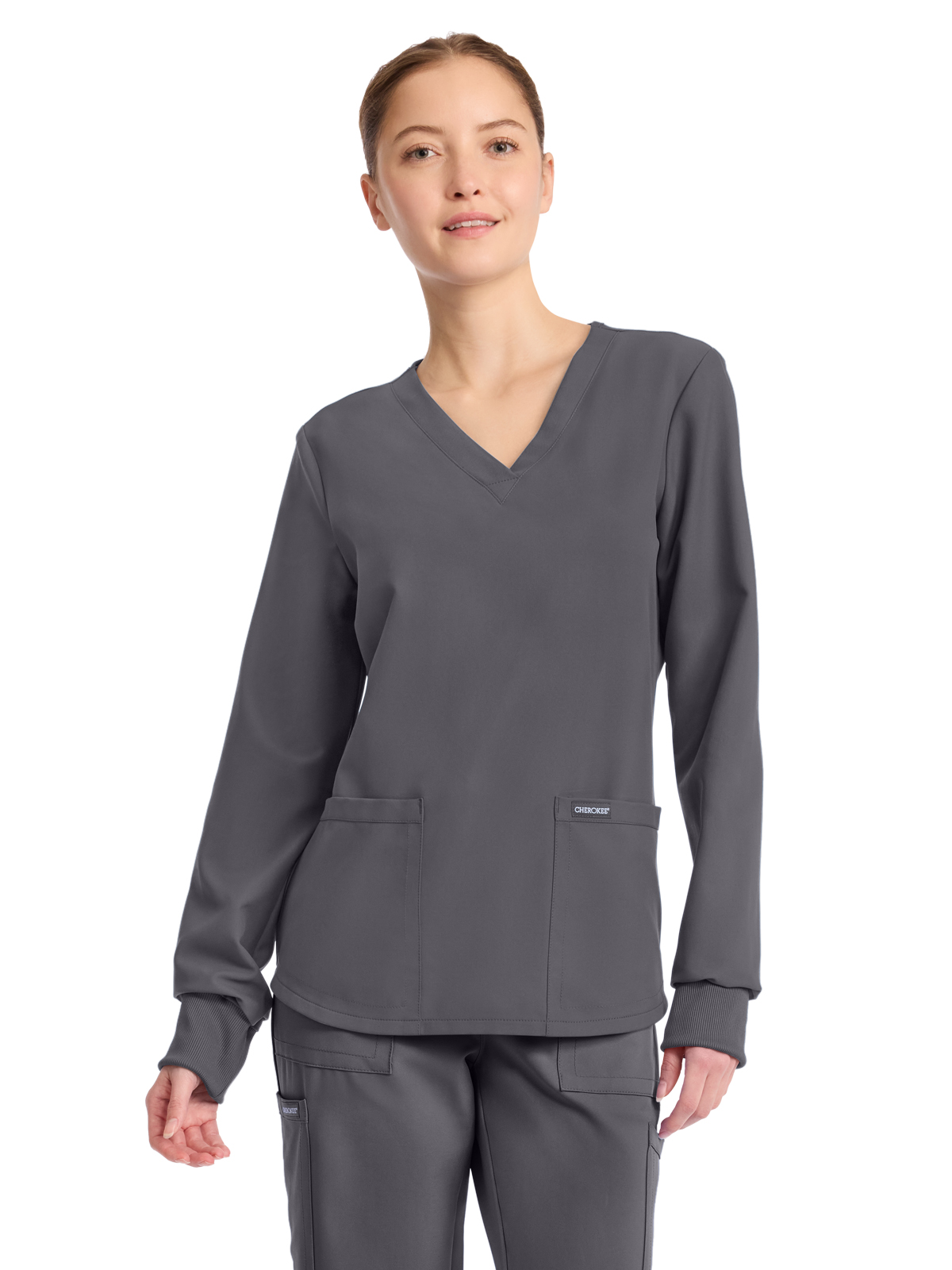 Cherokee - Workwear Originals Ultra - Women's 2-Pocket Long Sleeve Top 4