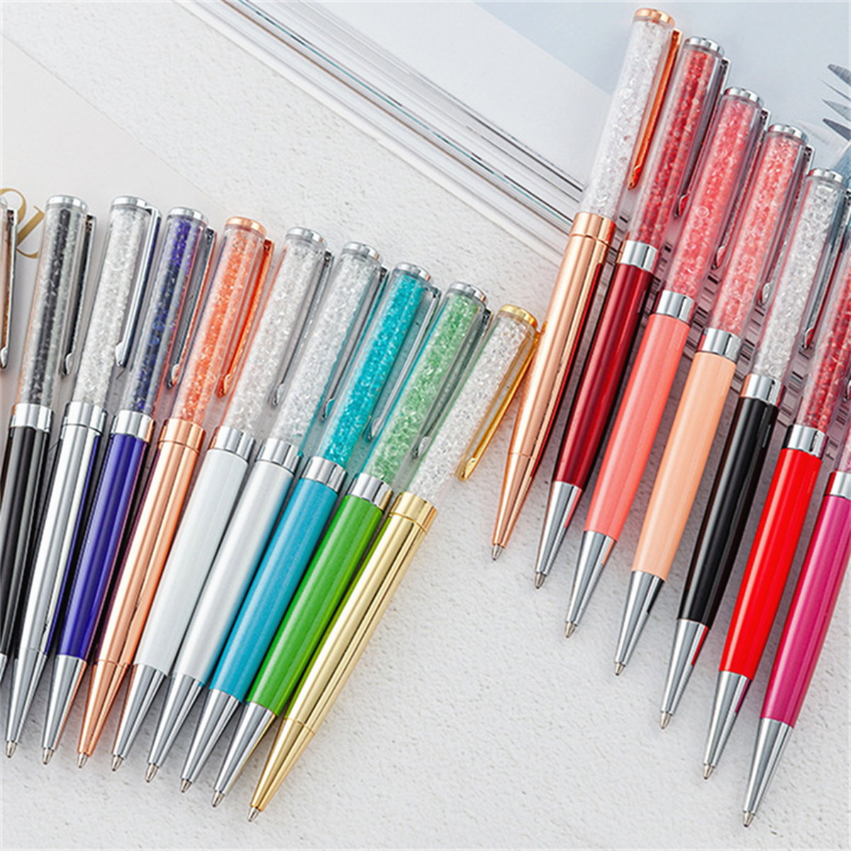 Refills Diamond Crystal Stone Metal Ballpoint Pen 1