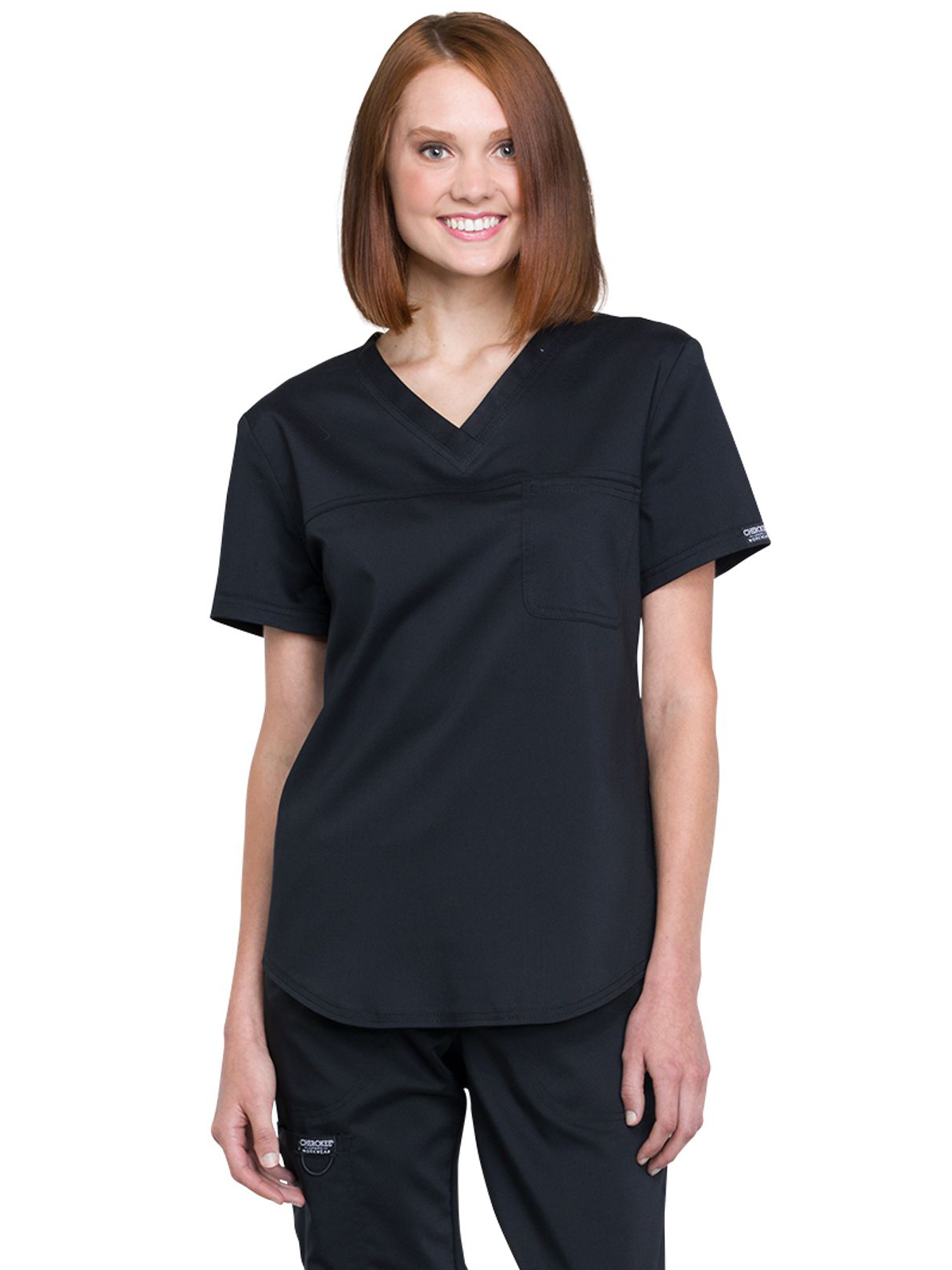 Cherokee - Workwear Revolution - Women's 1-Pocket Tuckable V-Neck O.R. Top