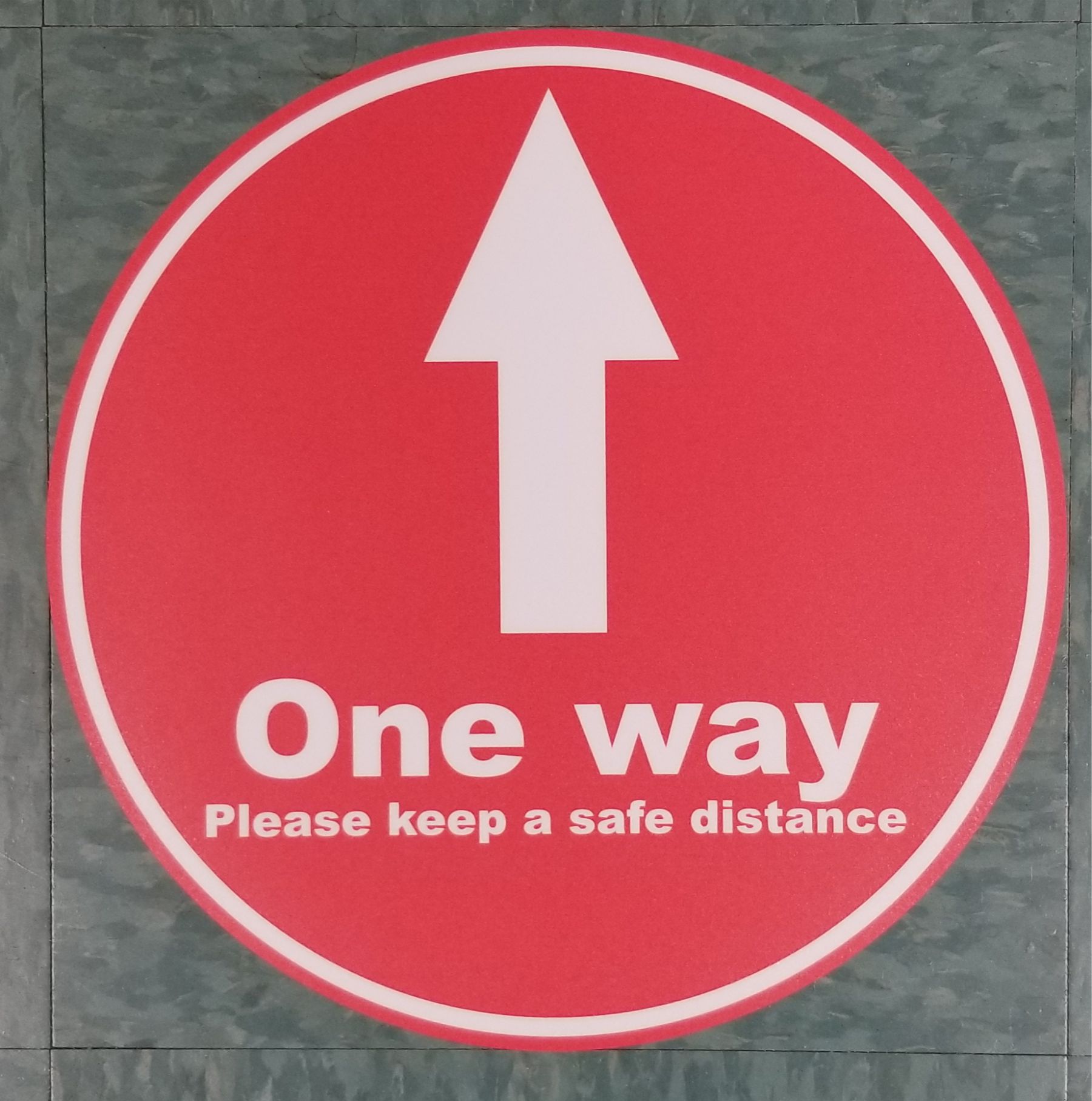 8" - One Way Floor Decal 2