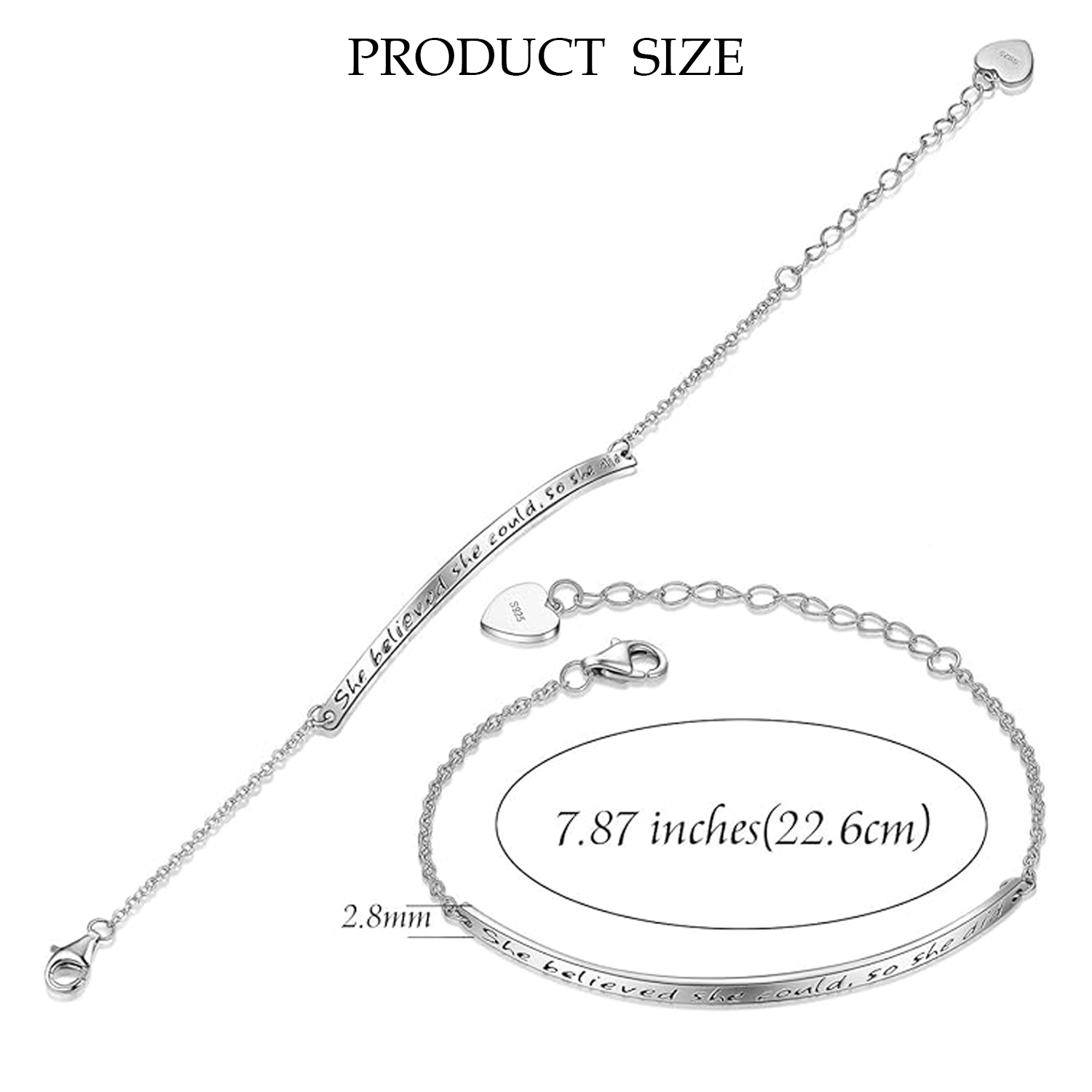 925 Sterling Silver Adjustable Bracelet 6