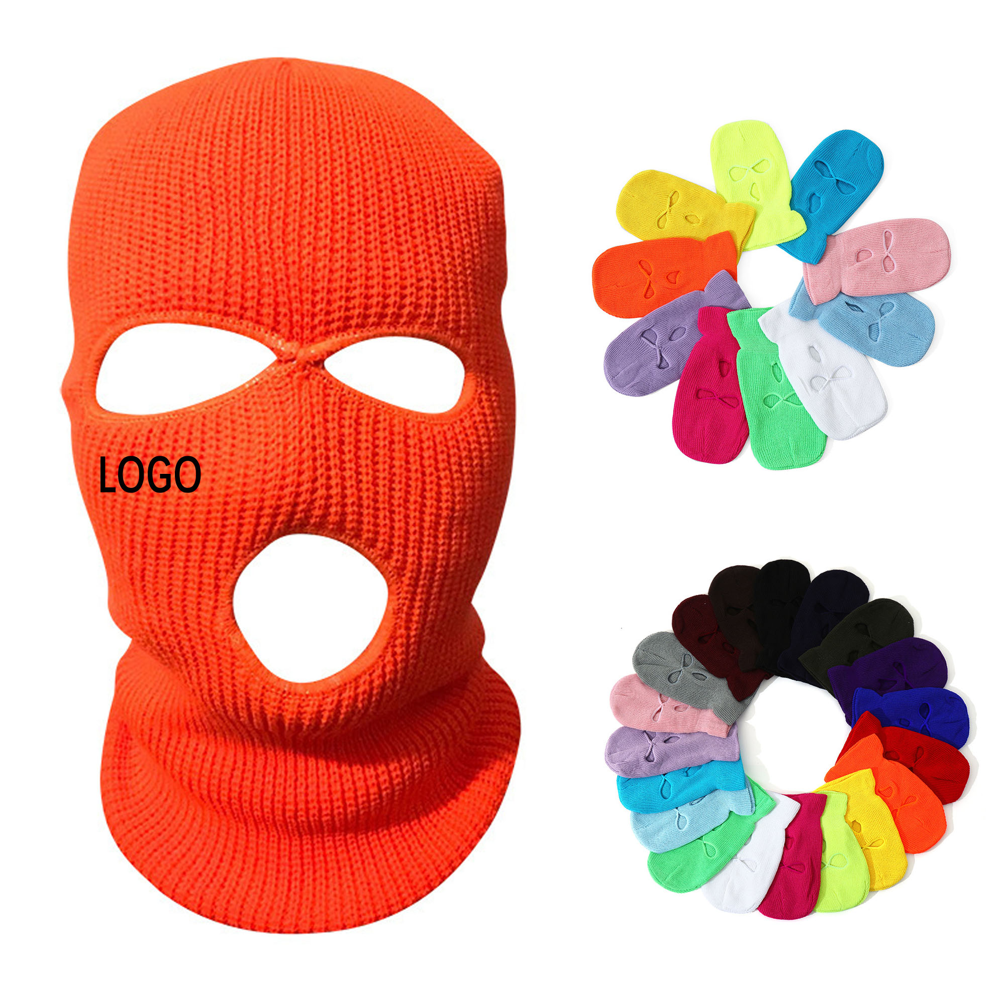 Unisex 3 Hole Knitted Full Face Balaclava Cold Weather 4