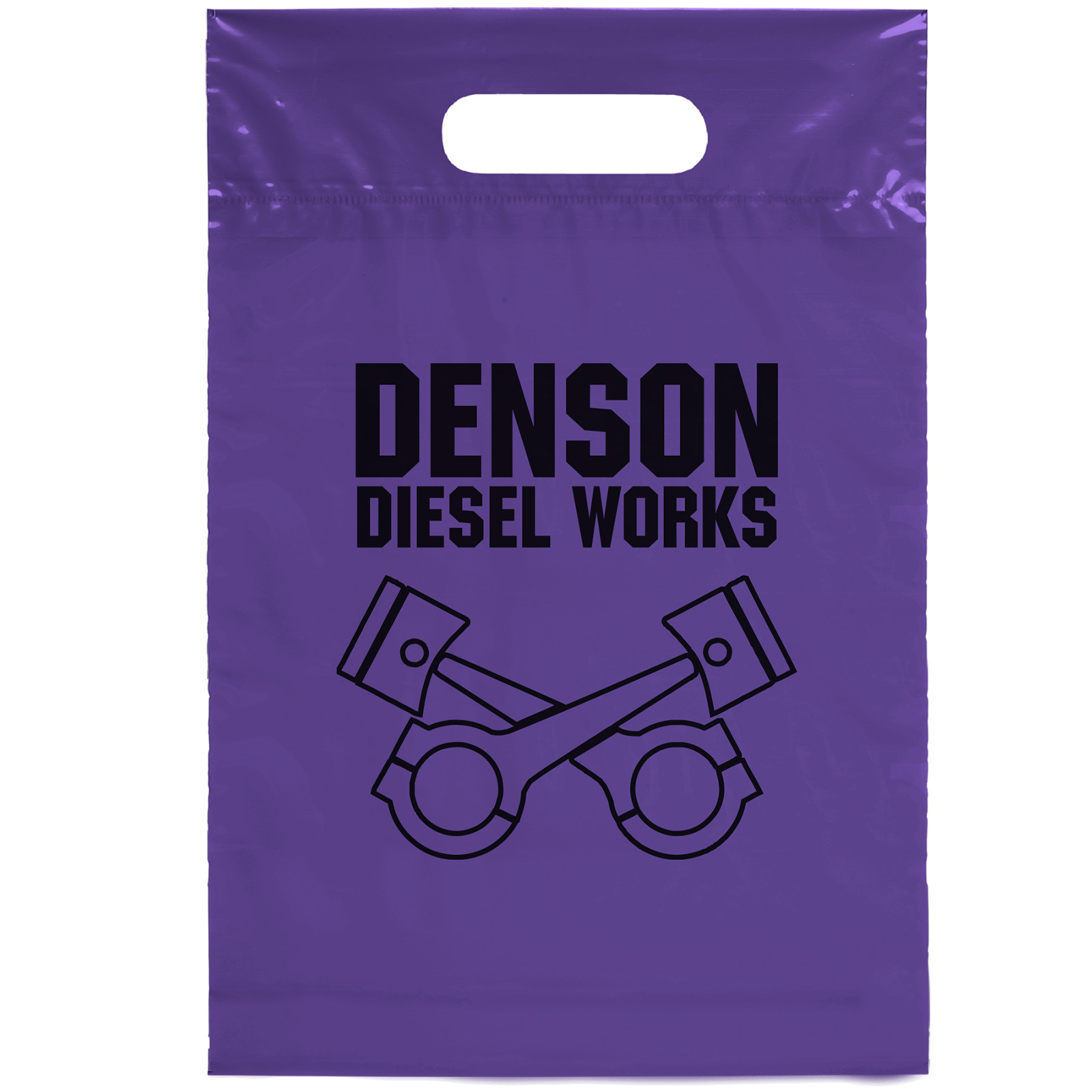 Die Cut Handle Bag - 9 1/2W x 14H - Flexo Ink Print