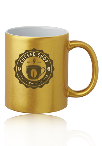 11 oz. Metallic Ceramic Custom Mugs 5
