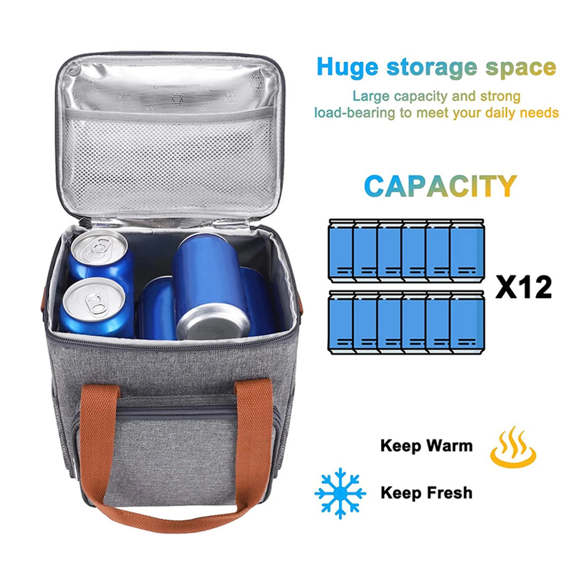 8L Insulated 300D Oxford Lunch Bag 3