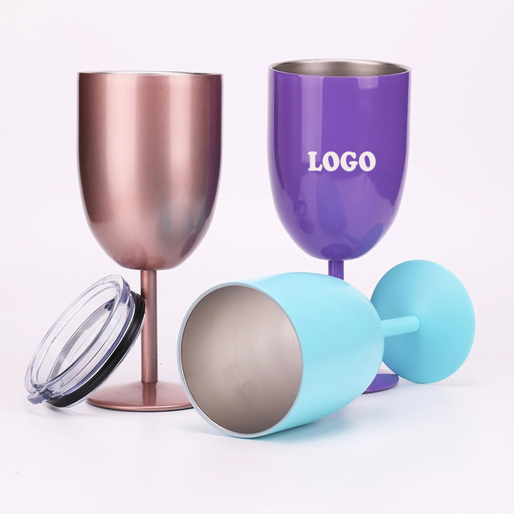 10 OZ Stainless Steel Double Walled Insulated Goblet with Lid 4