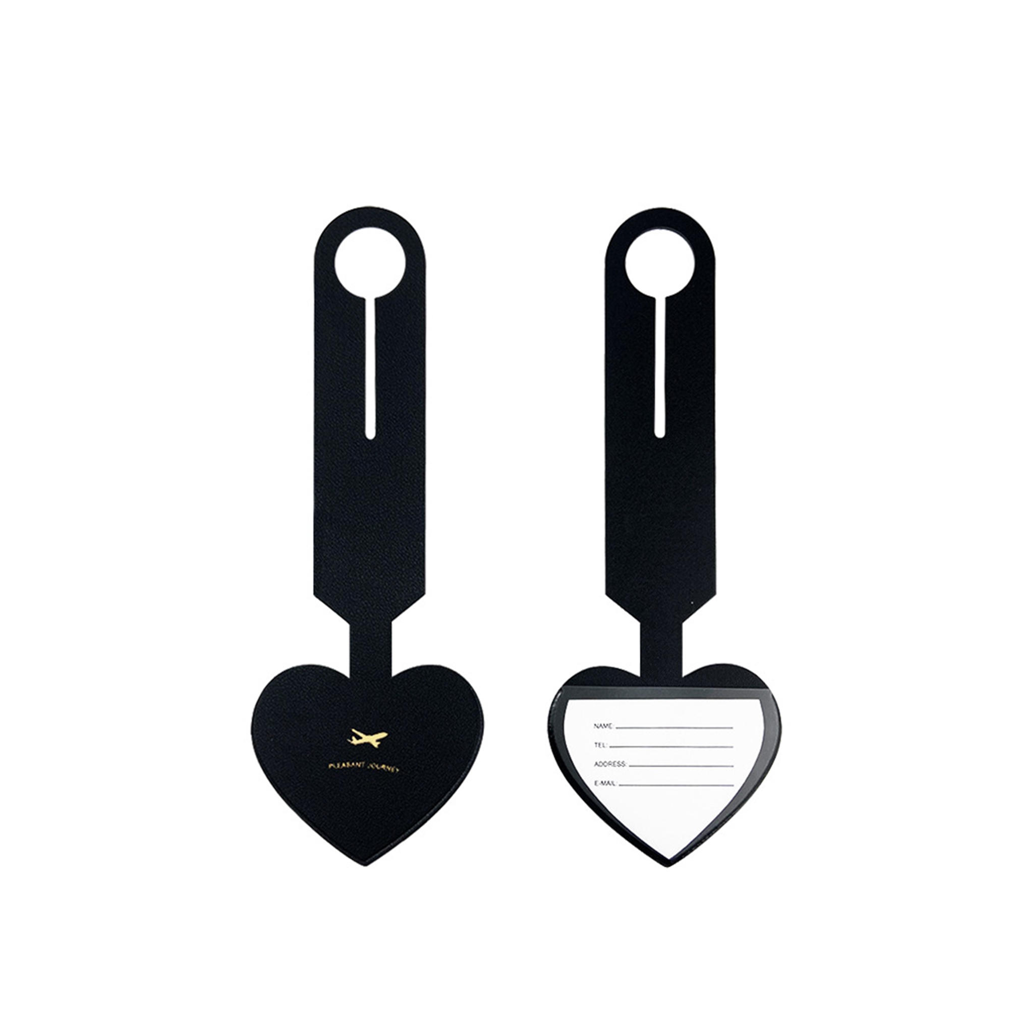 Heart Shape Travel Tag Faux Leather 9.4" Length x 3.4" Width 10