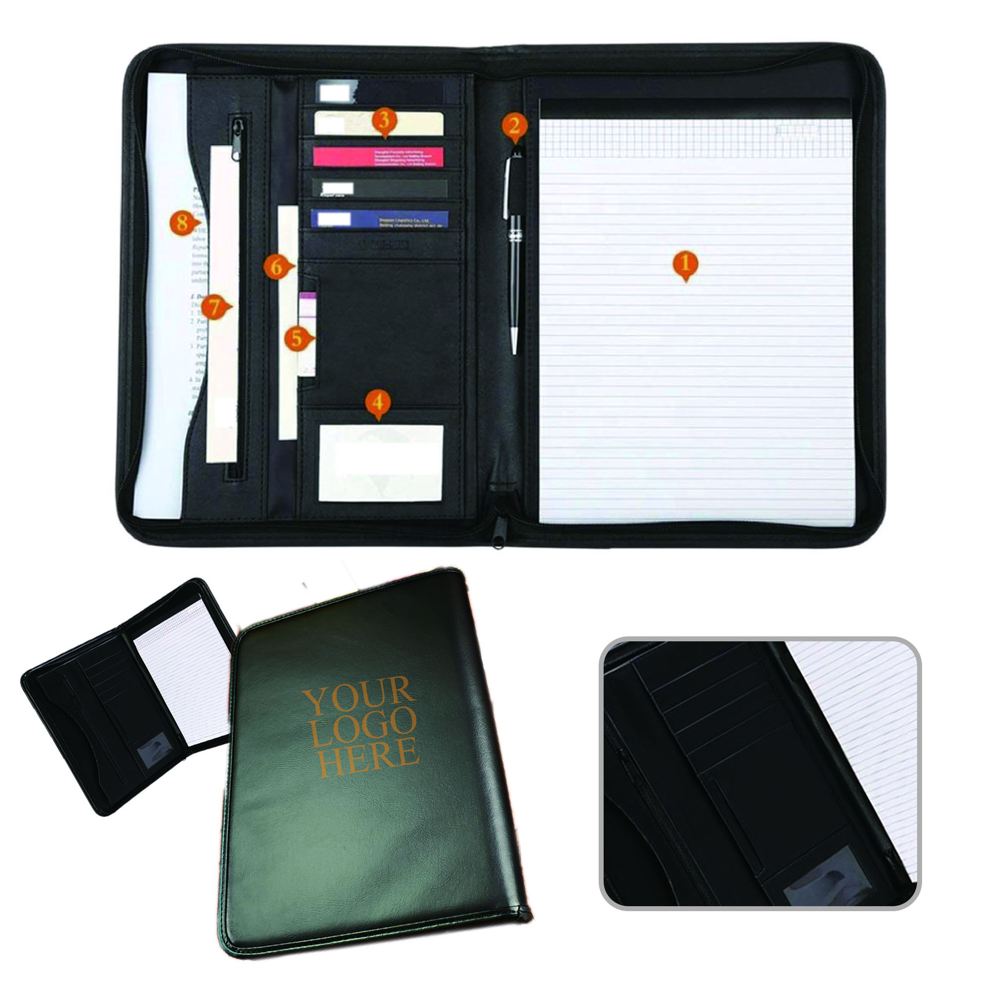 Leather Zippered Padfolio 2