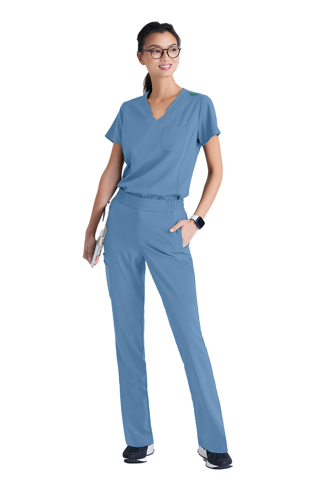 Grey's Anatomy Evolve Stretch - Women's One-Pocket Banded V-Neck Sway Scrub Top 45
