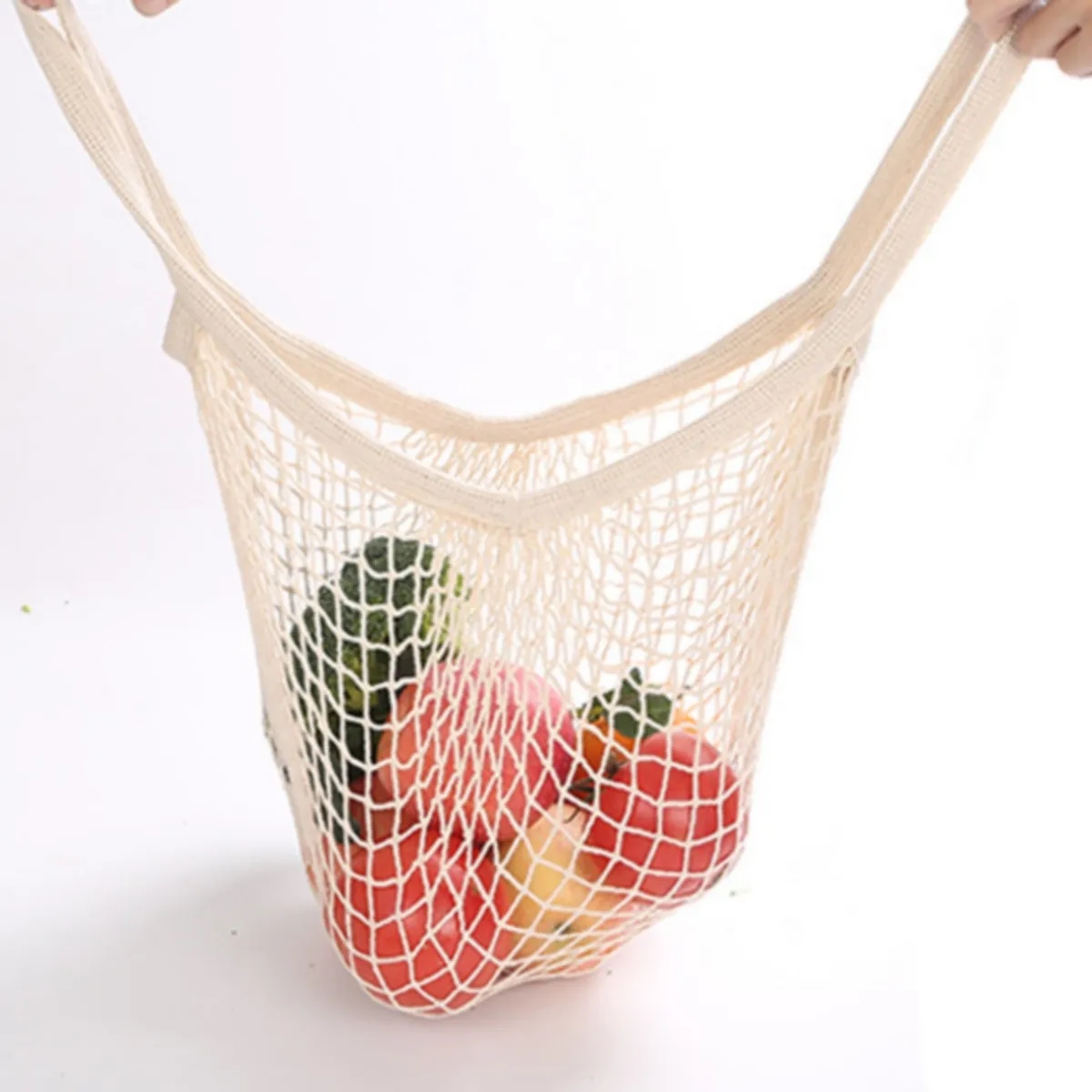 Mesh Bags Reusable Cotton for Grocery and Shopping, custom tote bag with logo imprint 10