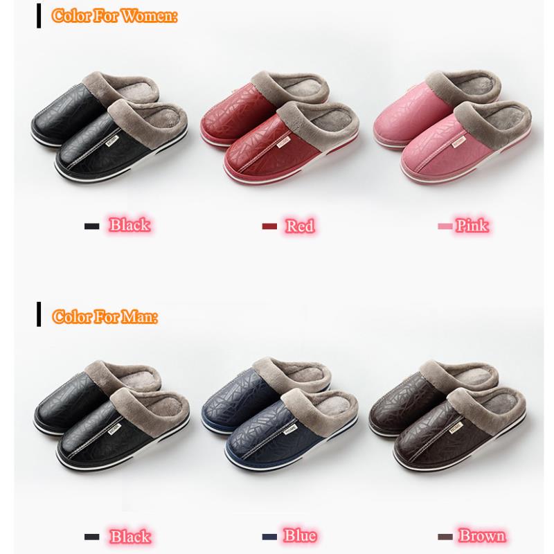 Winter soft plush warm indoor women's and men's slippers 6