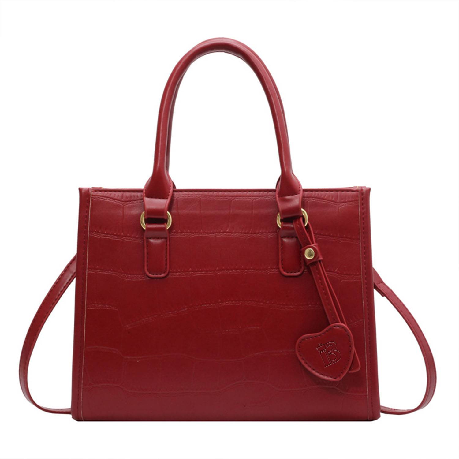 Pu red large capacity crossbody bag 5