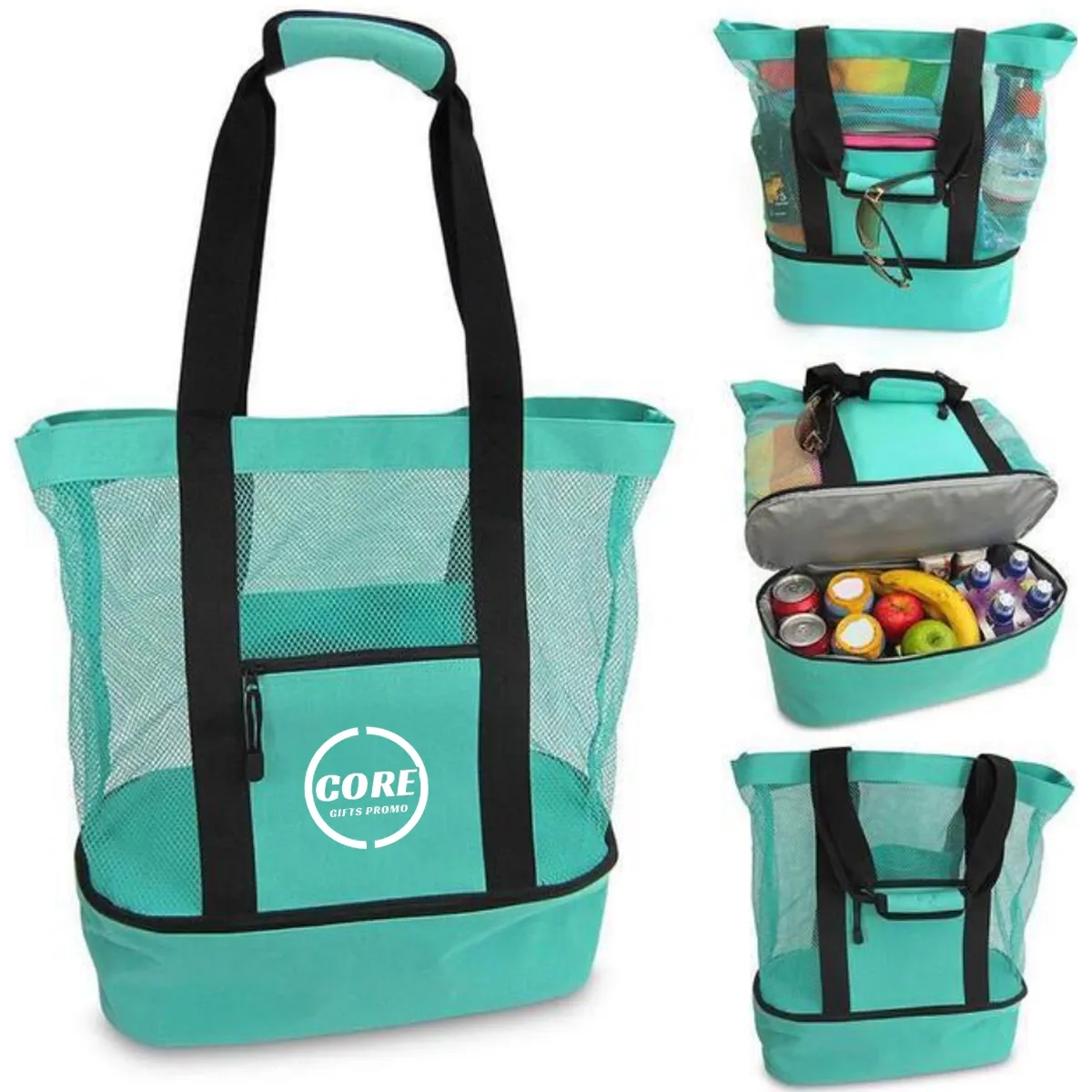Mesh Beach Bag Picnic Tote Foldable Shopping Handbag 2