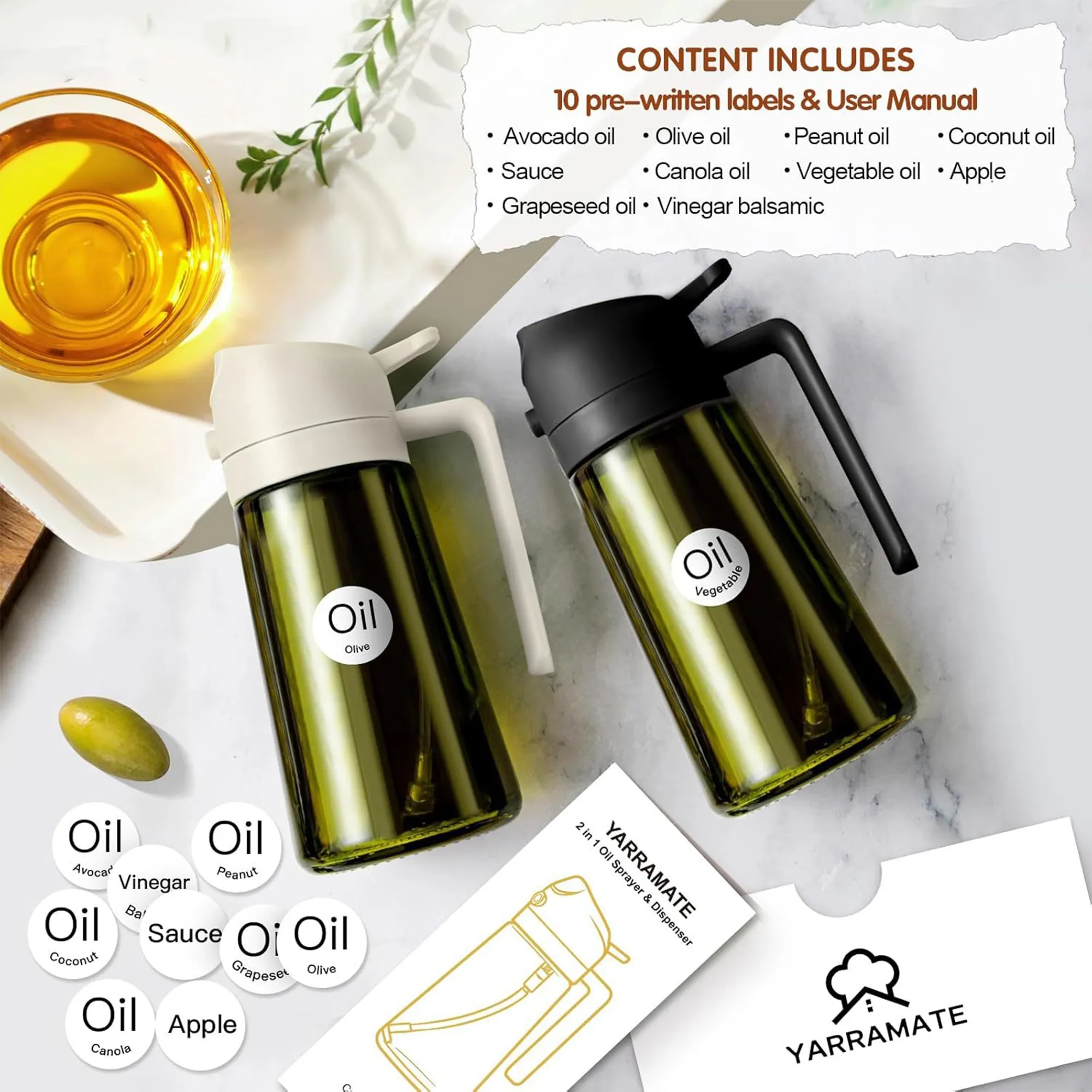 Dual-Function Oil Sprayer And Bottle 5