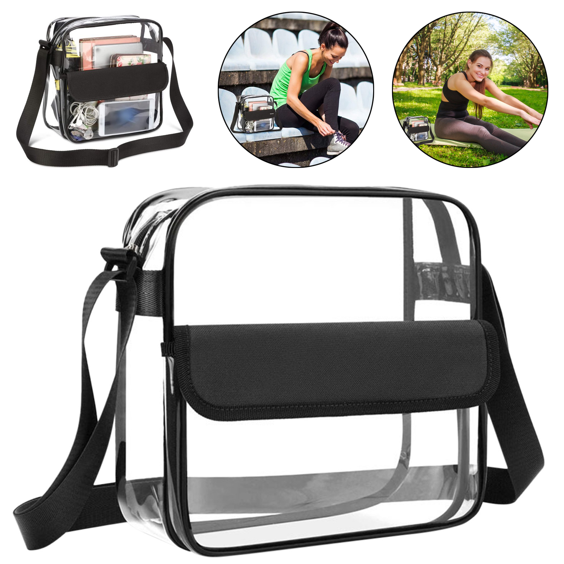 Clear Crossbody Bag/Clear Bag Stadium Approved Inner Pocket 2