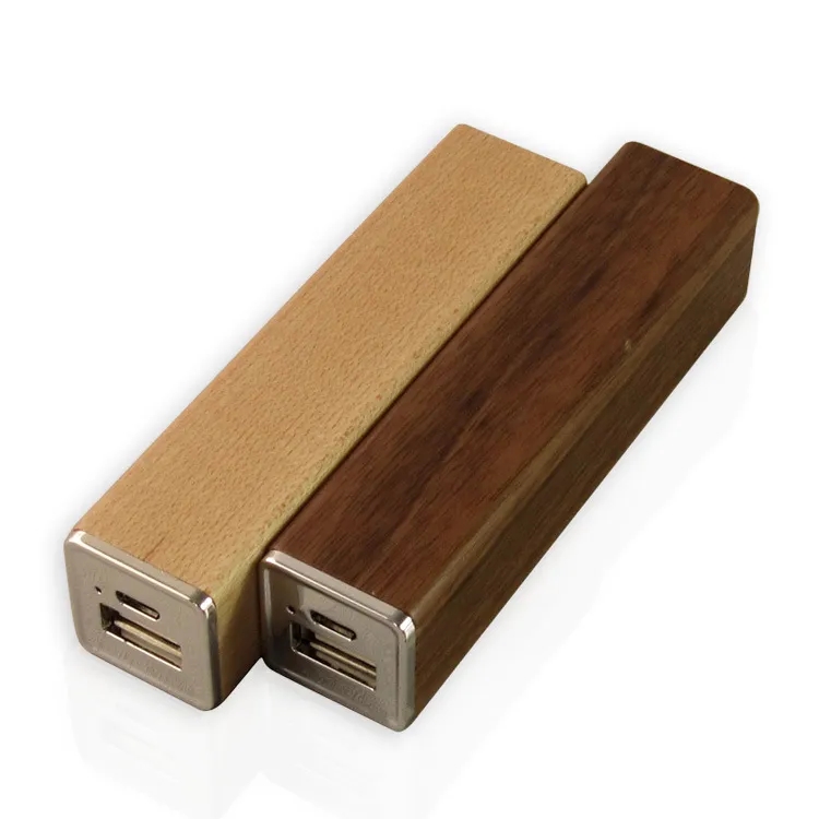 Wooden Square Power Buddy 2200mAH to 2600mAH 1