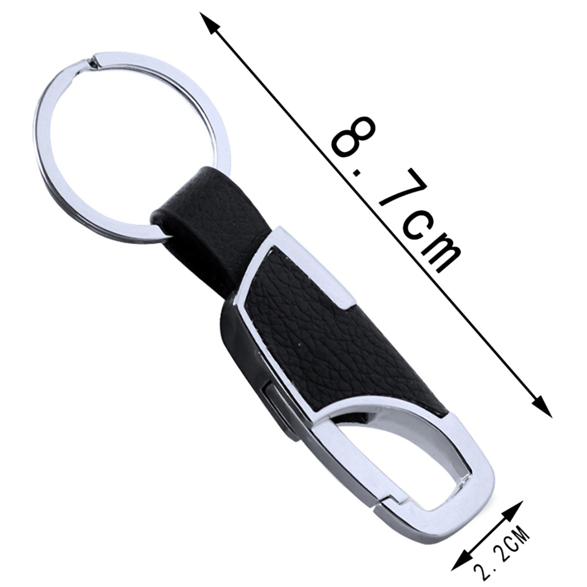 Luxury Stainless Steel and Leather Car Keychain 1