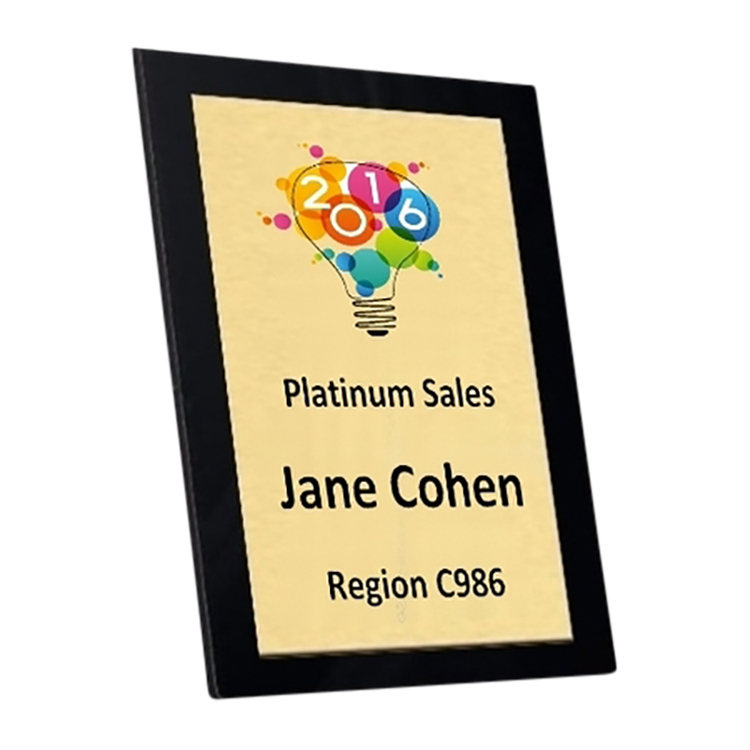 Color Rich PLATE Plaque-Black Slim Line