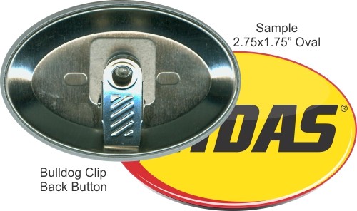 Bulldog Clip 2 3/4 Inch X 1 3/4 Inch Oval Button 1