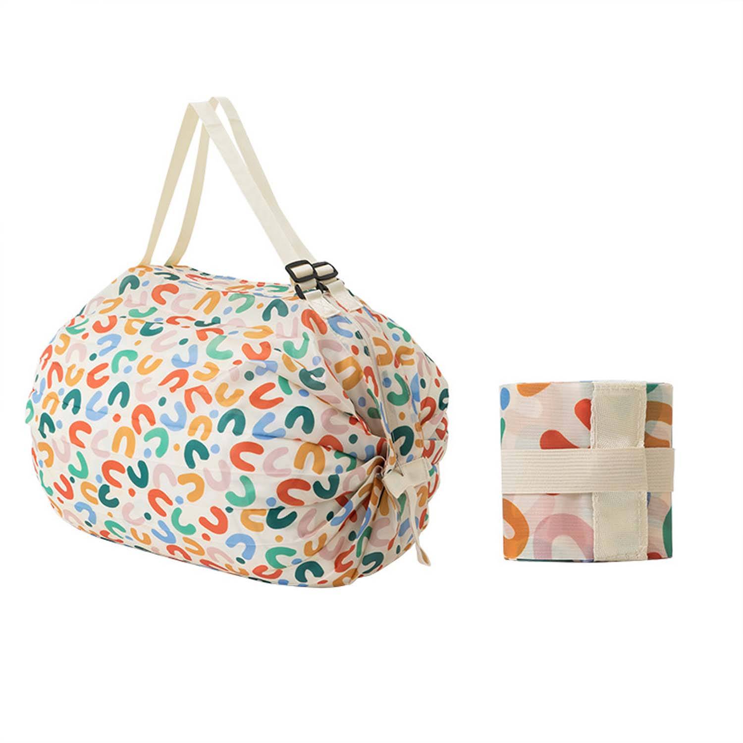 One-Shoulder Reusable Folding Grocery Bags for Shopping, custom tote bag with logo imprint 7