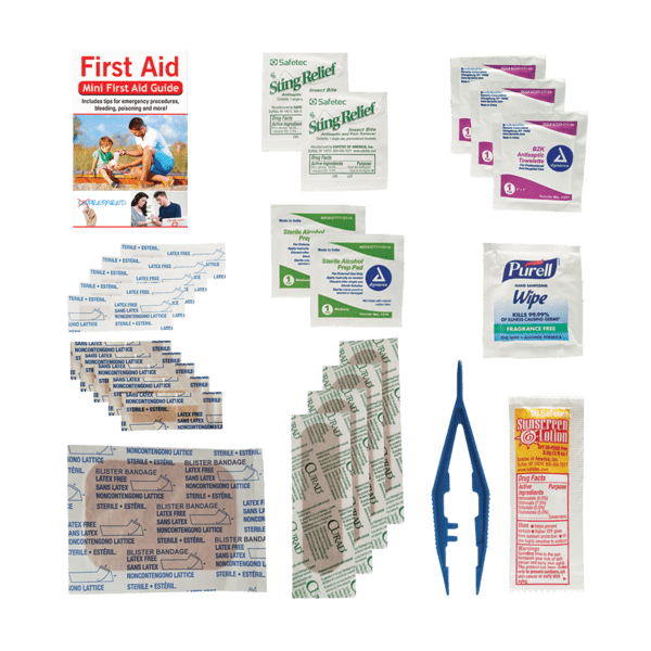 Outdoor Safety & First Aid Kit in a Zippered Clear Nylon Bag 5