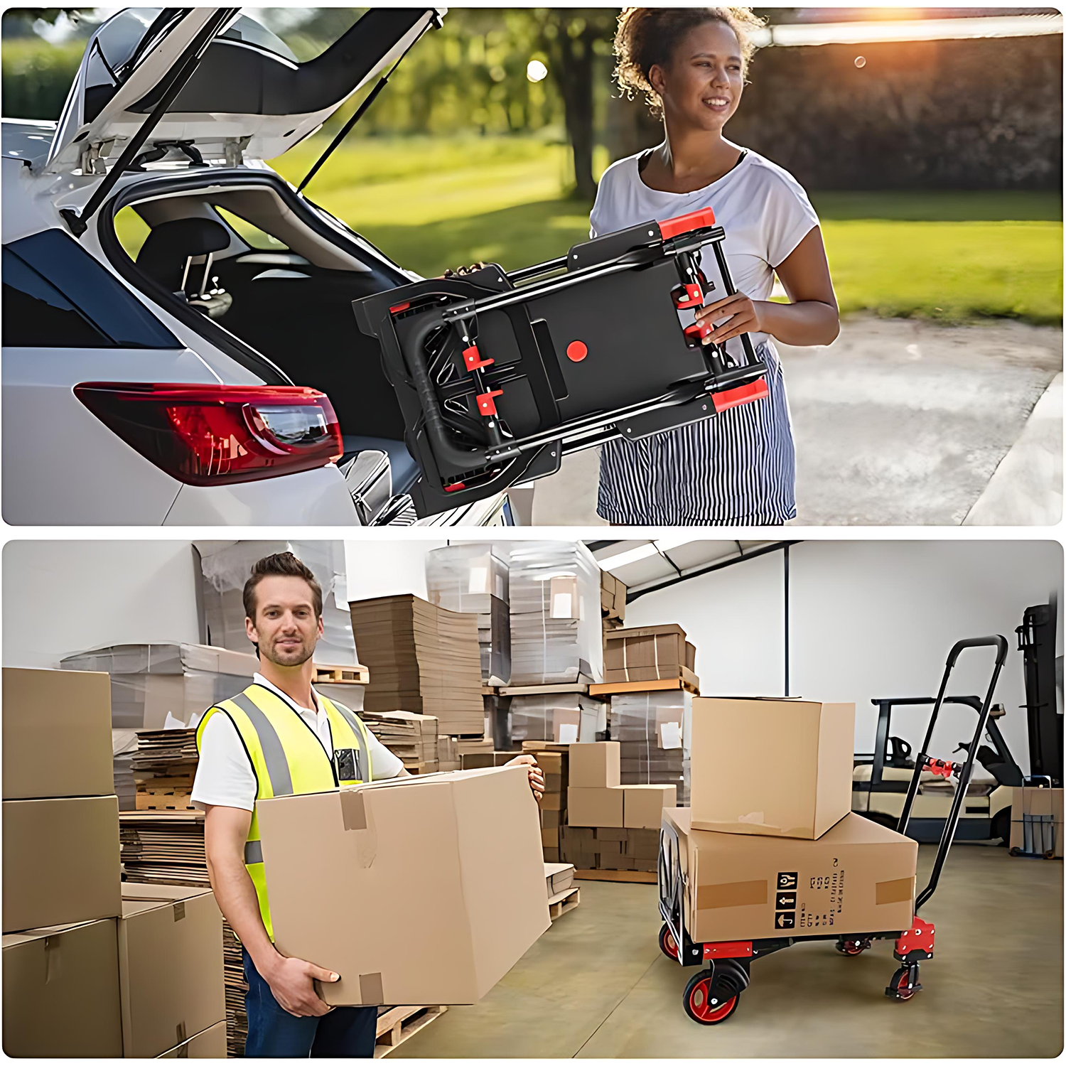 Heavy Duty Folding Metal Hand Truck for Cargo Transport 2