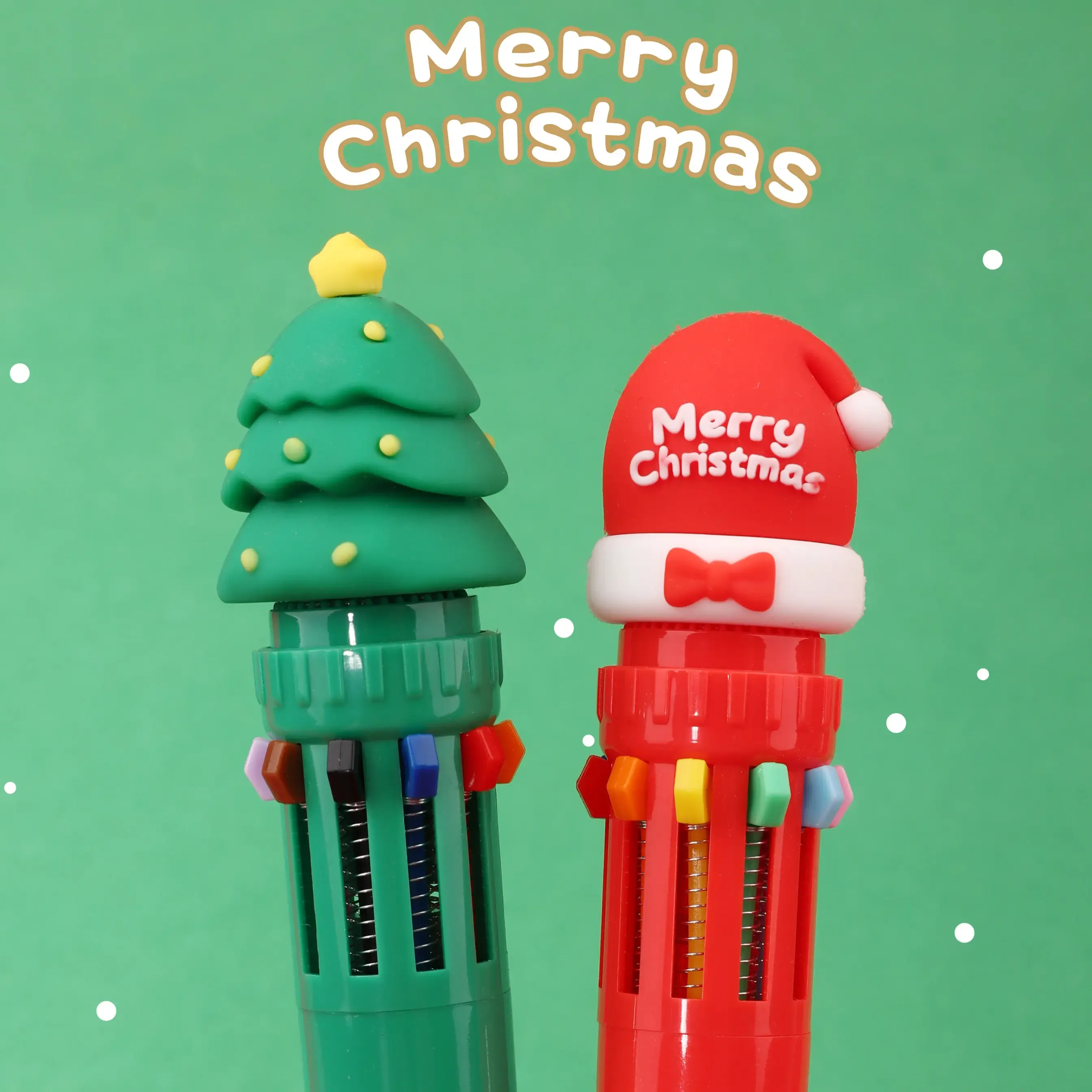 10 Colors Christmas Press Ballpoint Pen 1