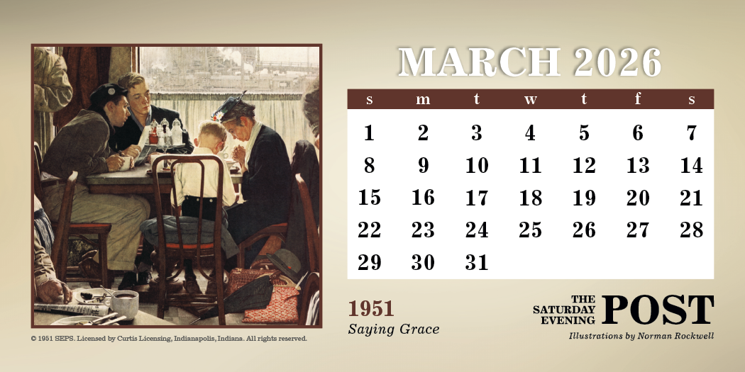 Triumph® Calendars The Saturday Evening Post Illustrations by Norman Rockwell Desk Calendar 30