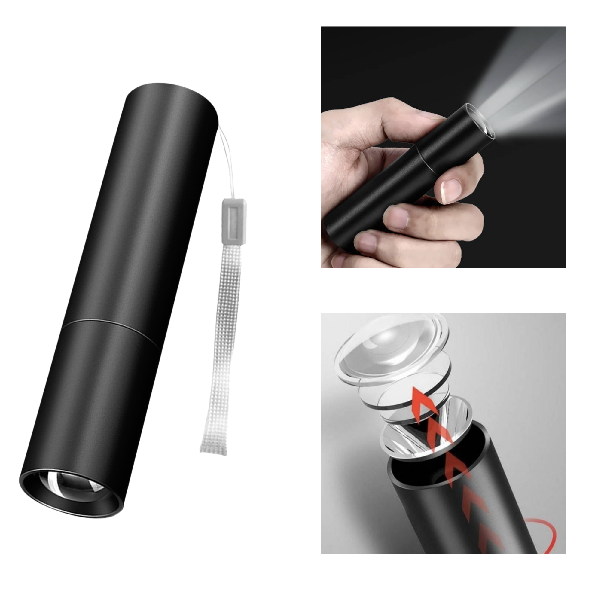 MOQ 10 PCS Durable Portable Adjustable Flashlight 4
